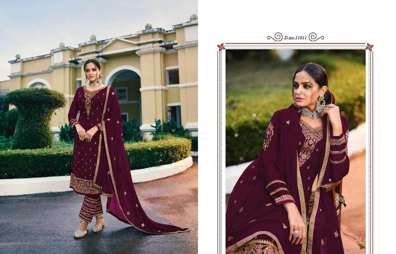 ZISA VOL-65 BY MEERA TRENDZ 11811 TO 11816 SERIES BEAUTIFUL SUITS COLORFUL STYLISH FANCY CASUAL WEAR & ETHNIC WEAR GEORGETTE WITH EMBROIDERY DRESSES AT WHOLESALE PRICE