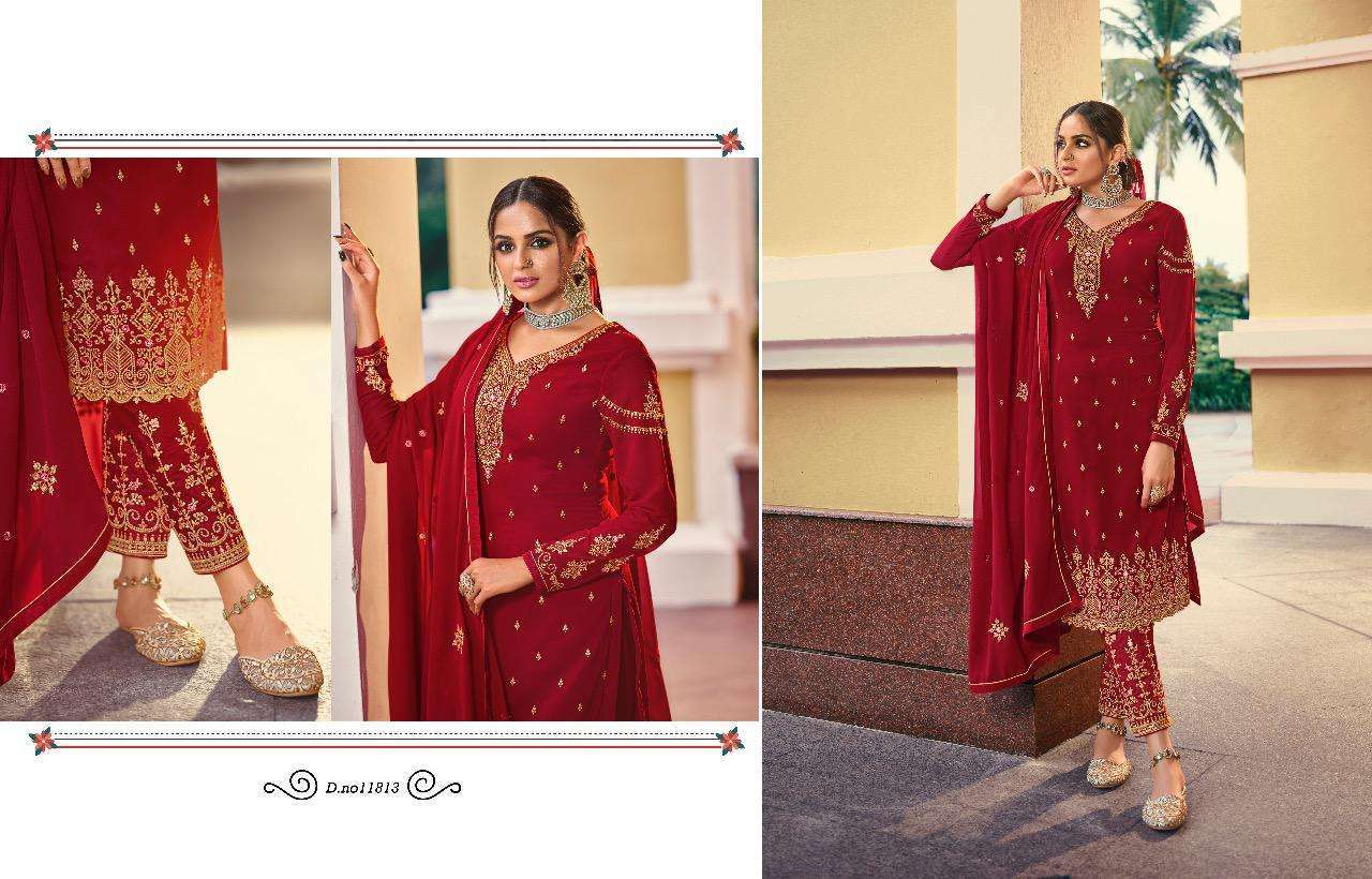 ZISA VOL-65 BY MEERA TRENDZ 11811 TO 11816 SERIES BEAUTIFUL SUITS COLORFUL STYLISH FANCY CASUAL WEAR & ETHNIC WEAR GEORGETTE WITH EMBROIDERY DRESSES AT WHOLESALE PRICE