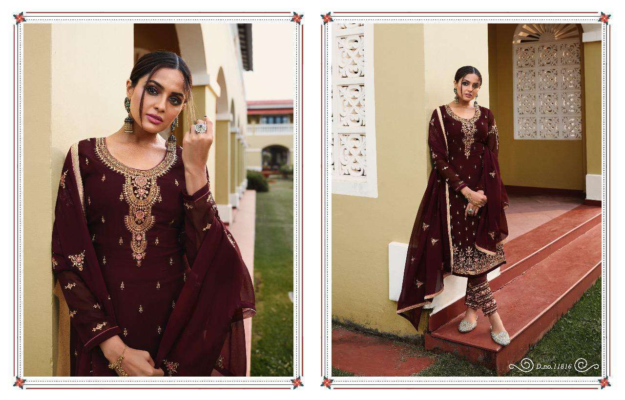 ZISA VOL-65 BY MEERA TRENDZ 11811 TO 11816 SERIES BEAUTIFUL SUITS COLORFUL STYLISH FANCY CASUAL WEAR & ETHNIC WEAR GEORGETTE WITH EMBROIDERY DRESSES AT WHOLESALE PRICE
