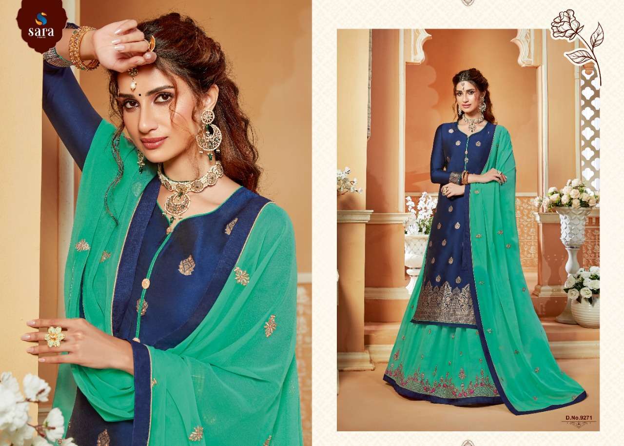 KASHISH BY SARA TRENDZ 9270 TO 9275 SERIES DESIGNER SUITS BEAUTIFUL STYLISH FANCY COLORFUL PARTY WEAR & OCCASIONAL WEAR JACQUARD EMBROIDERED DRESSES AT WHOLESALE PRICE