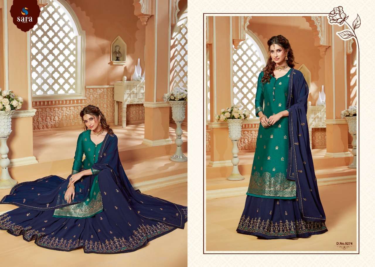KASHISH BY SARA TRENDZ 9270 TO 9275 SERIES DESIGNER SUITS BEAUTIFUL STYLISH FANCY COLORFUL PARTY WEAR & OCCASIONAL WEAR JACQUARD EMBROIDERED DRESSES AT WHOLESALE PRICE