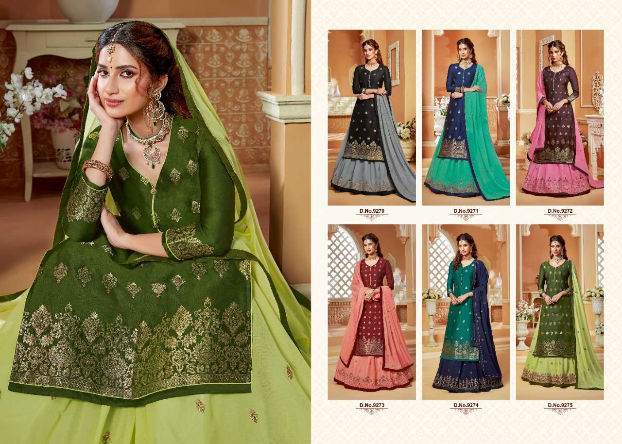 KASHISH BY SARA TRENDZ 9270 TO 9275 SERIES DESIGNER SUITS BEAUTIFUL STYLISH FANCY COLORFUL PARTY WEAR & OCCASIONAL WEAR JACQUARD EMBROIDERED DRESSES AT WHOLESALE PRICE