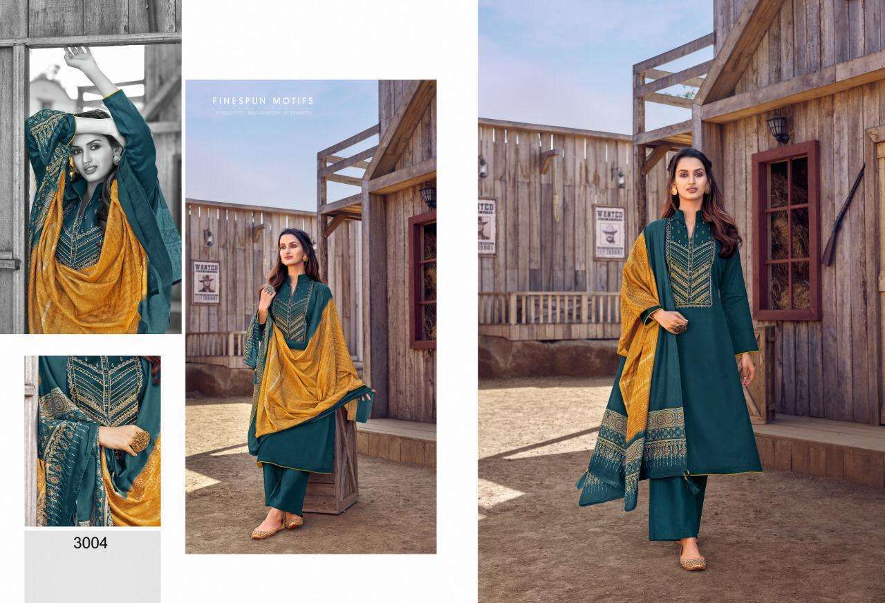 EVYANA BY KAPIL TRENDZ 3001 TO 3006 SERIES BEAUTIFUL WINTER COLLECTION SUITS STYLISH FANCY COLORFUL CASUAL WEAR & ETHNIC WEAR JAM COTTON WITH WORK DRESSES AT WHOLESALE PRICE