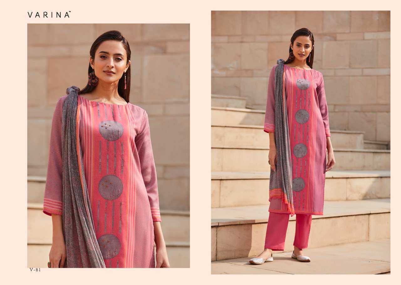 EKIYA BY VARINA 81 TO 88 SERIES BEAUTIFUL WINTER COLLECTION SUITS STYLISH FANCY COLORFUL CASUAL WEAR & ETHNIC WEAR COTTON SATIN WITH HANDWORK DRESSES AT WHOLESALE PRICE