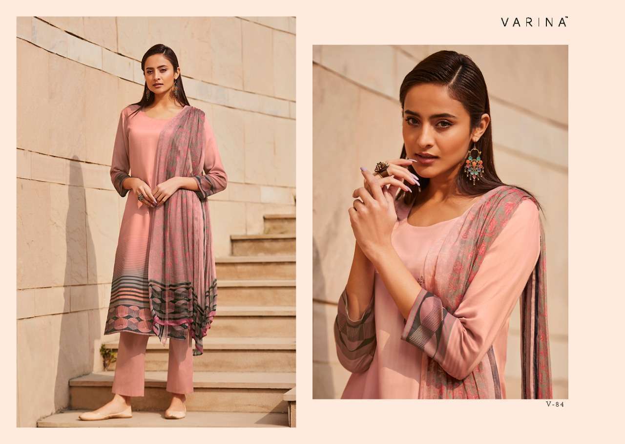 EKIYA BY VARINA 81 TO 88 SERIES BEAUTIFUL WINTER COLLECTION SUITS STYLISH FANCY COLORFUL CASUAL WEAR & ETHNIC WEAR COTTON SATIN WITH HANDWORK DRESSES AT WHOLESALE PRICE