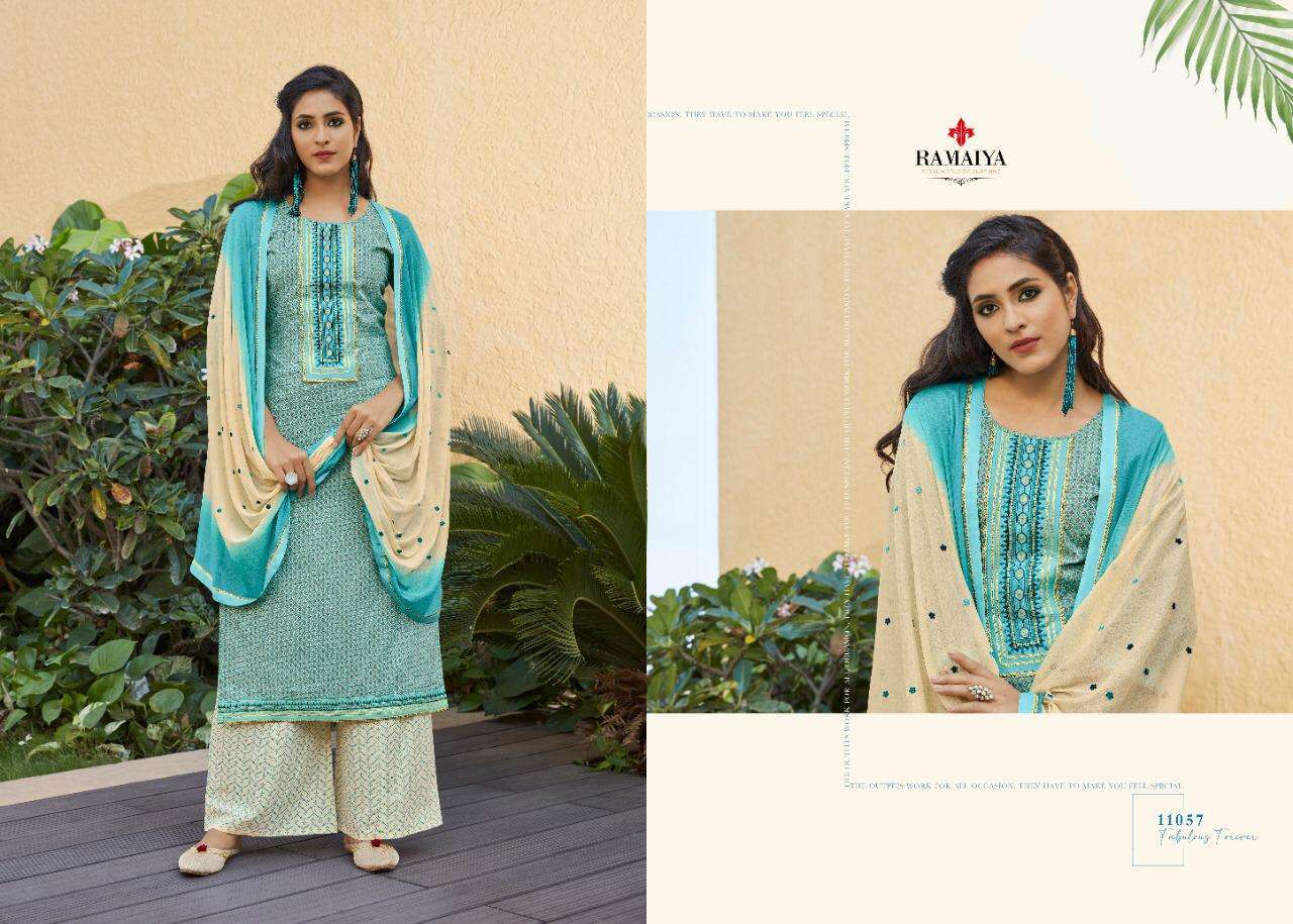 ROSE GOLD BY RAMAIYA 11051 TO 11058 SERIES BEAUTIFUL WINTER COLLECTION SUITS STYLISH FANCY COLORFUL CASUAL WEAR & ETHNIC WEAR COTTON PRINT WITH WORK DRESSES AT WHOLESALE PRICE