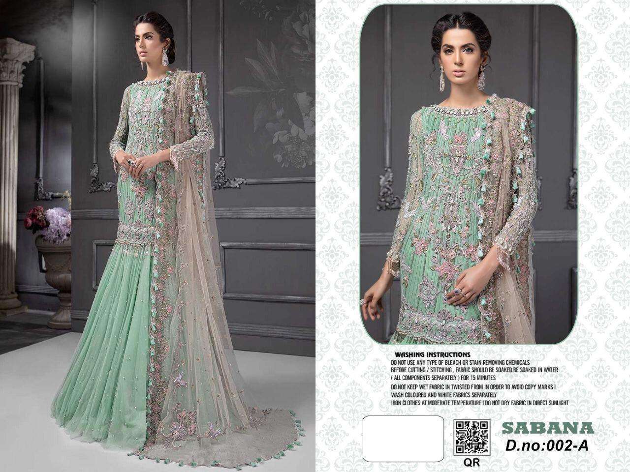 SABANA 002 COLOURS BY FASHID WHOLESALE DESIGNER PAKISTANI SUITS COLLECTION BEAUTIFUL STYLISH COLORFUL FANCY PARTY WEAR & OCCASIONAL WEAR NET WITH EMBROIDERY DRESSES AT WHOLESALE PRICE