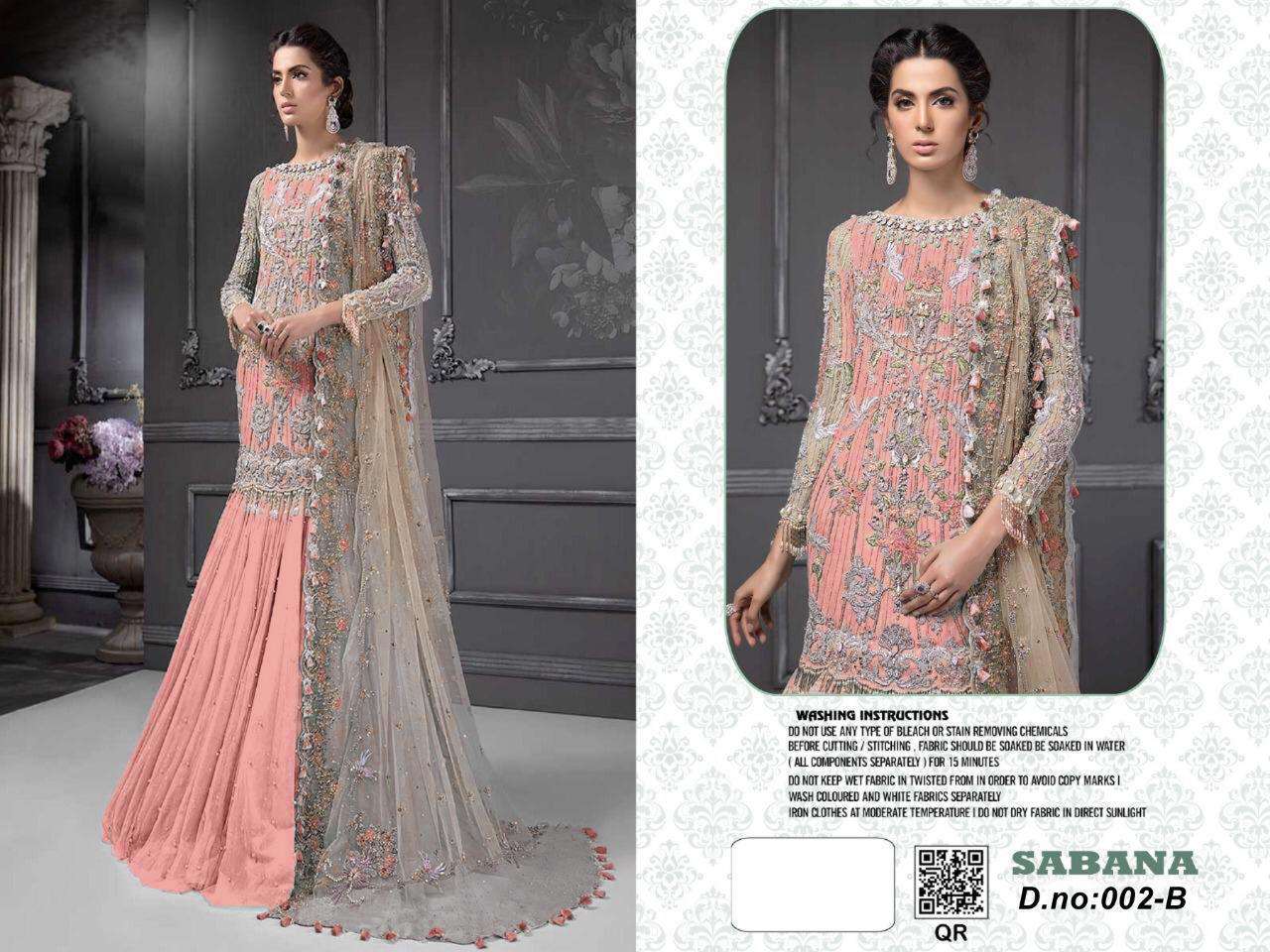 SABANA 002 COLOURS BY FASHID WHOLESALE DESIGNER PAKISTANI SUITS COLLECTION BEAUTIFUL STYLISH COLORFUL FANCY PARTY WEAR & OCCASIONAL WEAR NET WITH EMBROIDERY DRESSES AT WHOLESALE PRICE