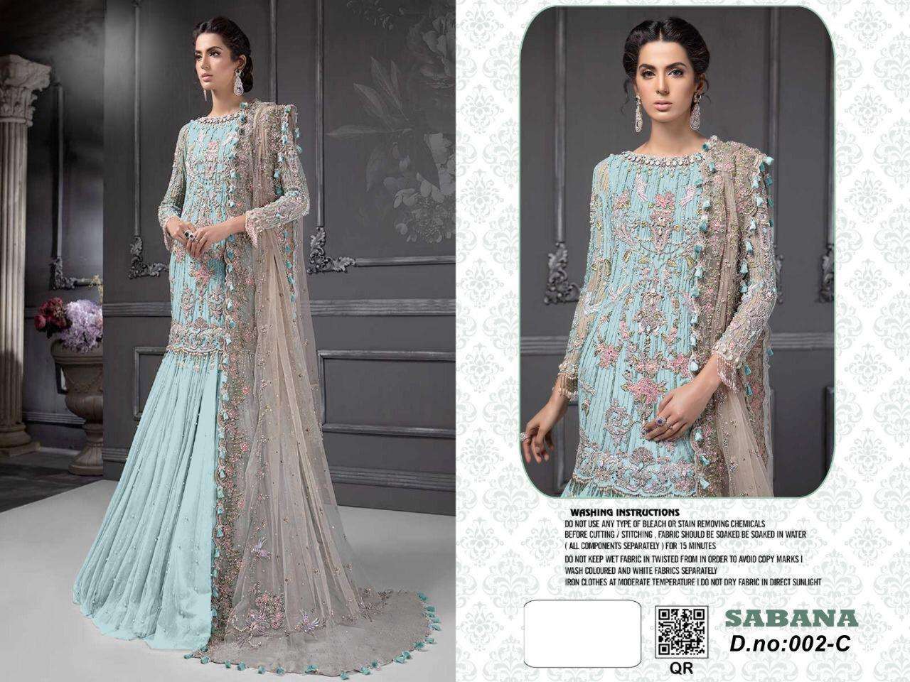 SABANA 002 COLOURS BY FASHID WHOLESALE DESIGNER PAKISTANI SUITS COLLECTION BEAUTIFUL STYLISH COLORFUL FANCY PARTY WEAR & OCCASIONAL WEAR NET WITH EMBROIDERY DRESSES AT WHOLESALE PRICE