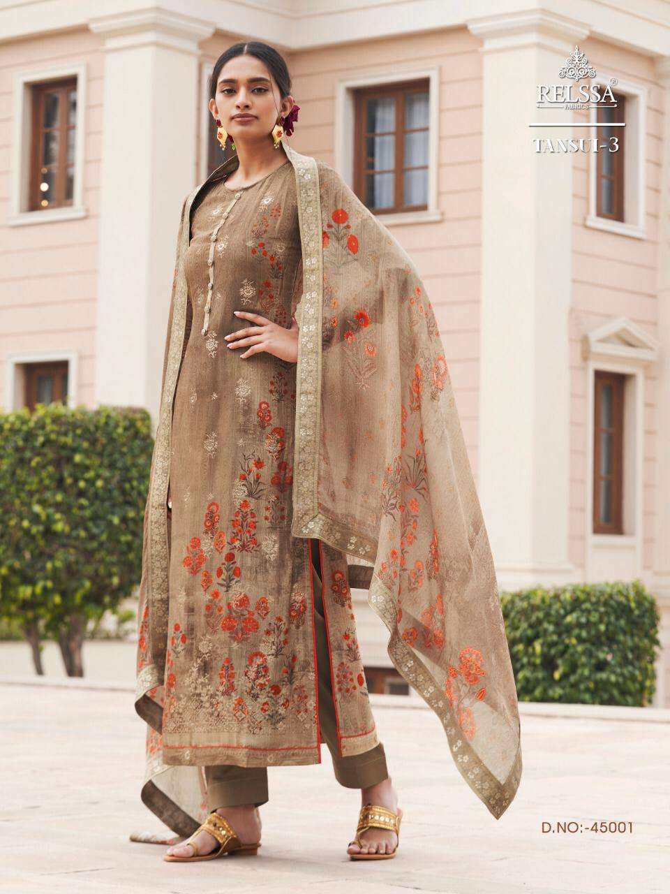 TANSUI VOL-3 BY RELSSA FABRICS 45001 TO 45008 SERIES BEAUTIFUL SUITS STYLISH FANCY COLORFUL PARTY WEAR & OCCASIONAL WEAR TANSUI SILK DIGITAL PRINT DRESSES AT WHOLESALE PRICE