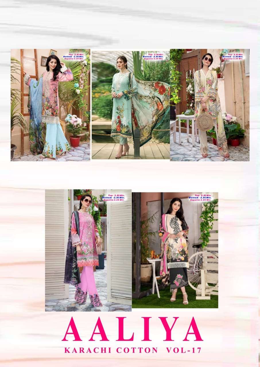 AALIYA VOL-17 BY APANA COTTON 17001 TO 17008 SERIES BEAUTIFUL COLORFUL STYLISH PRETTY PARTY WEAR CASUAL WEAR OCCASIONAL WEAR PURE COTTON DRESSES AT WHOLESALE PRICE