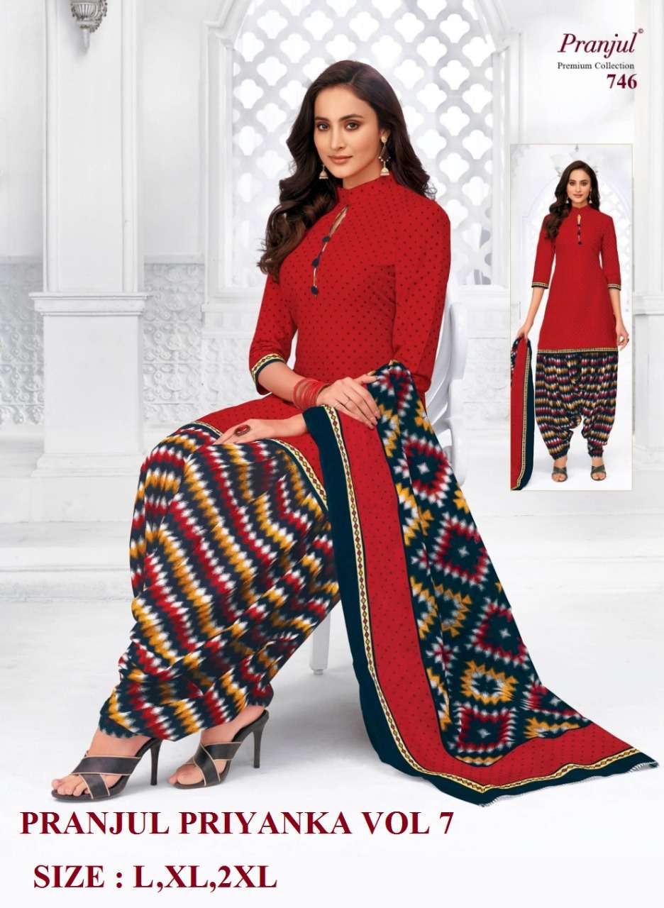 PRIYANKA VOL-7 NX BY PRANJUL BEAUTIFUL SUITS STYLISH FANCY COLORFUL CASUAL WEAR & ETHNIC WEAR PURE COTTON PRINTED DRESSES AT WHOLESALE PRICE