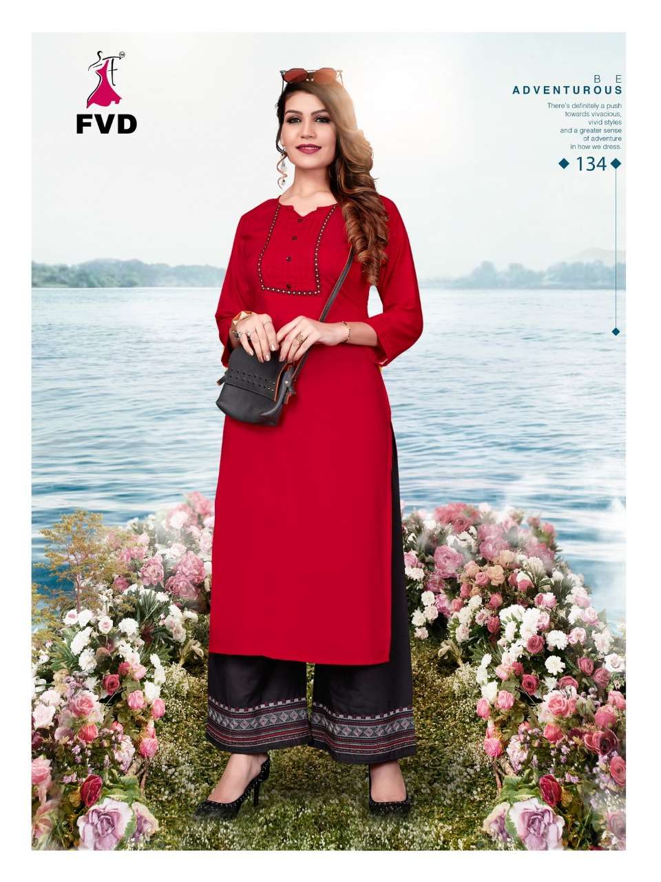 JALWA VOL-2 BY FVD 133 TO 138 SERIES BEAUTIFUL STYLISH FANCY COLORFUL CASUAL WEAR & ETHNIC WEAR RAYON WITH EMBROIDERED KURTIS WITH BOTTOM AT WHOLESALE PRICE