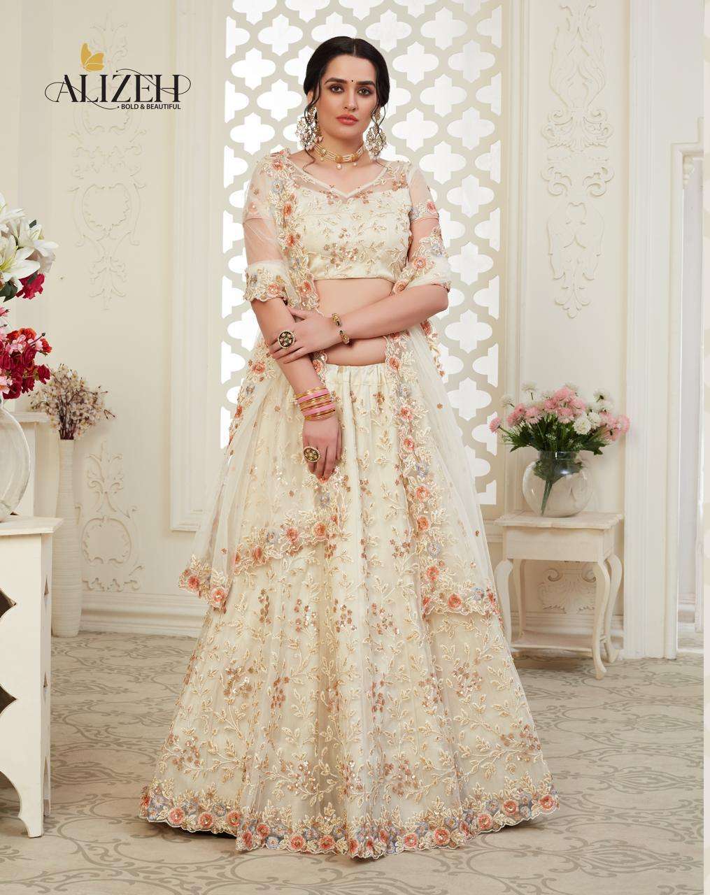 ENGAGEMENT COLOUR PLUS BY ALIZEH DESIGNER BEAUTIFUL NAVRATRI COLLECTION OCCASIONAL WEAR & PARTY WEAR FANCY LEHENGAS AT WHOLESALE PRICE