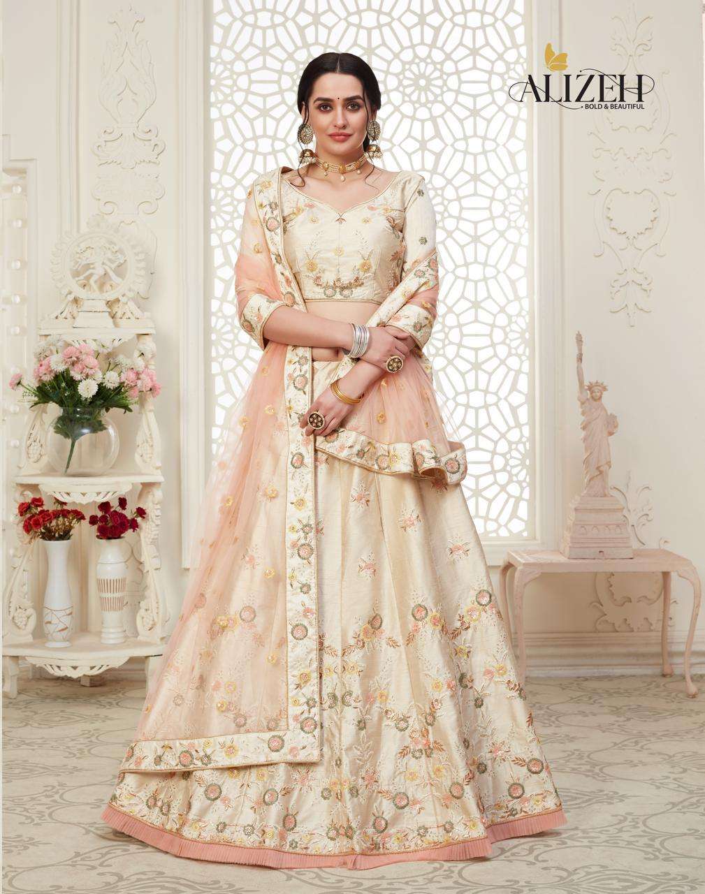 ENGAGEMENT COLOUR PLUS BY ALIZEH DESIGNER BEAUTIFUL NAVRATRI COLLECTION OCCASIONAL WEAR & PARTY WEAR FANCY LEHENGAS AT WHOLESALE PRICE