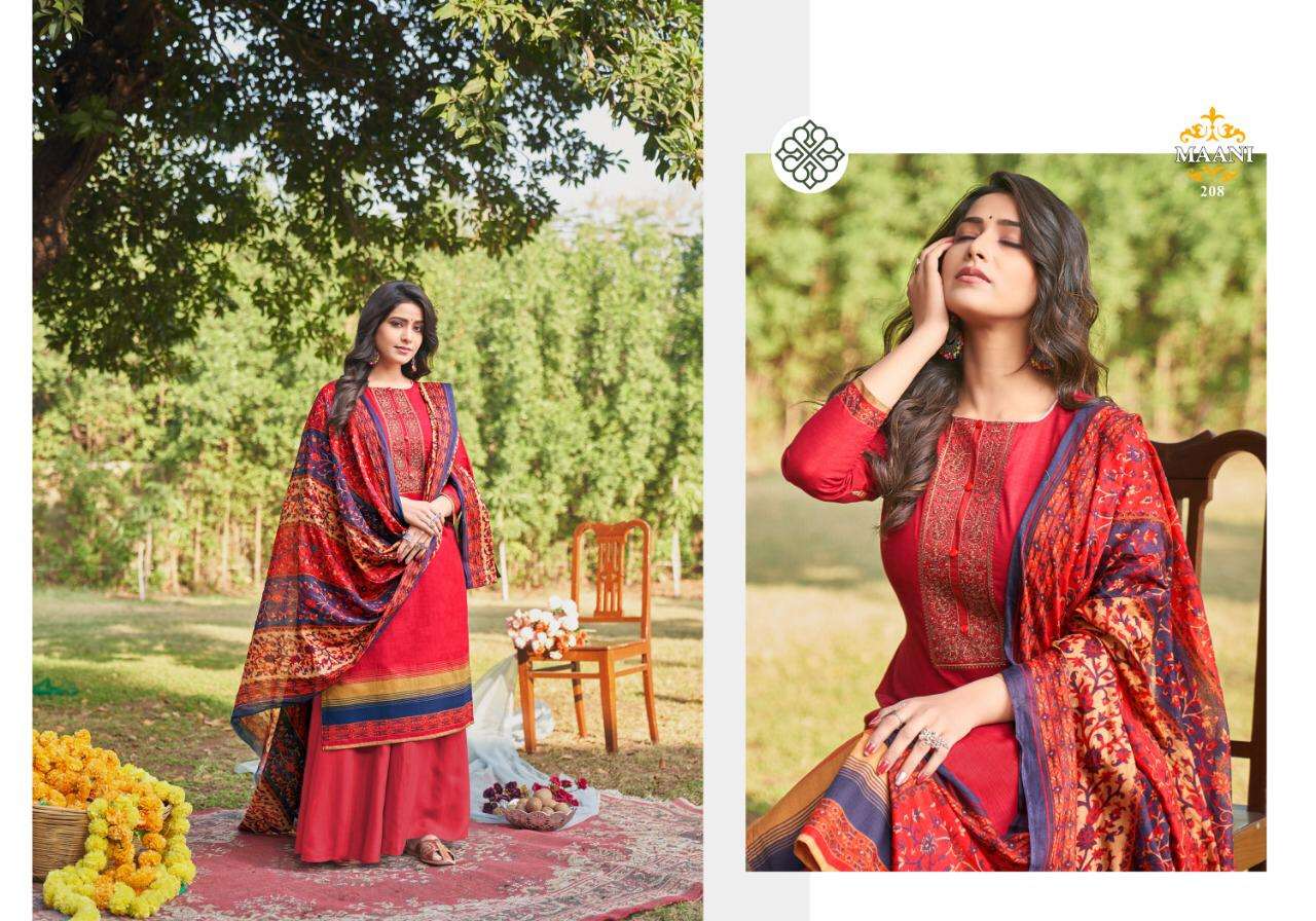 MAANI VOL-2 BY LAVINA 201 TO 208 SERIES BEAUTIFUL SUITS STYLISH FANCY COLORFUL PARTY WEAR & OCCASIONAL WEAR PURE COTTON EMBROIDERED DRESSES AT WHOLESALE PRICE