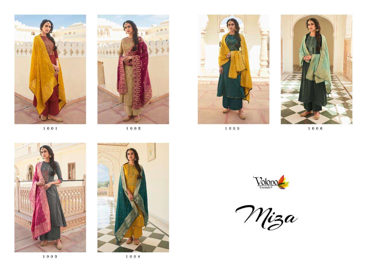 Miza By Volono Trendz 1001 To 1006 Series Designer Collection Beautiful Stylish Fancy Colorful Party Wear & Occasional Wear Pure Jam Cotton Print With Embroidery Dresses At Wholesale Price
