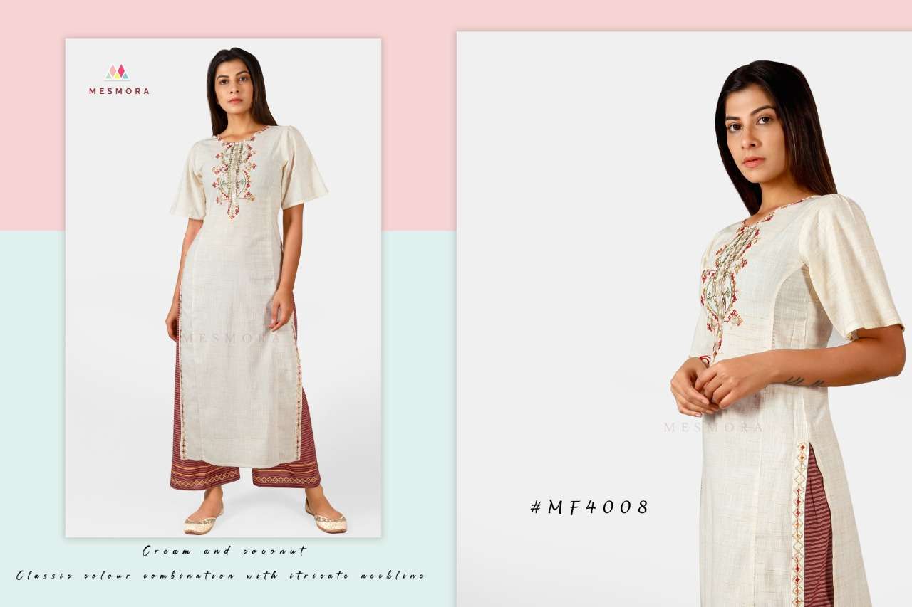 GULMOHAR VOL-2 BY MESMORA 4000 TO 4010 SERIES DESIGNER STYLISH FANCY COLORFUL BEAUTIFUL PARTY WEAR & ETHNIC WEAR COLLECTION PURE KHADI EMBROIDERY KURTIS WITH BOTTOM AT WHOLESALE PRICE