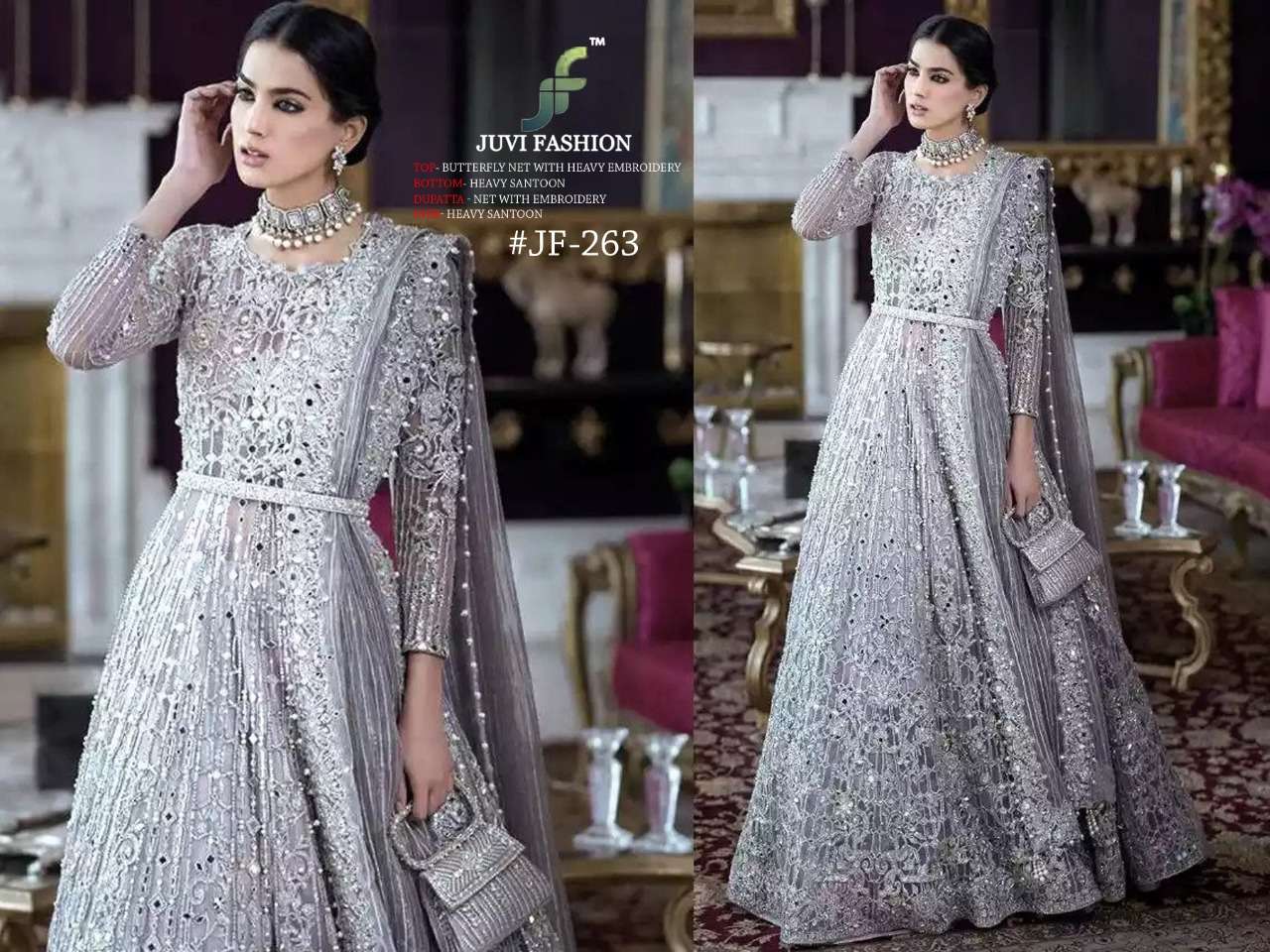 JUVI HIT COLLECTIO BY JUVI FASHION DESIGNER FESTIVE SUITS COLLECTION BEAUTIFUL STYLISH FANCY COLORFUL PARTY WEAR & OCCASIONAL WEAR HEAVY FAUX GEORGETTE WITH EMBROIDERED DRESSES AT WHOLESALE PRICE