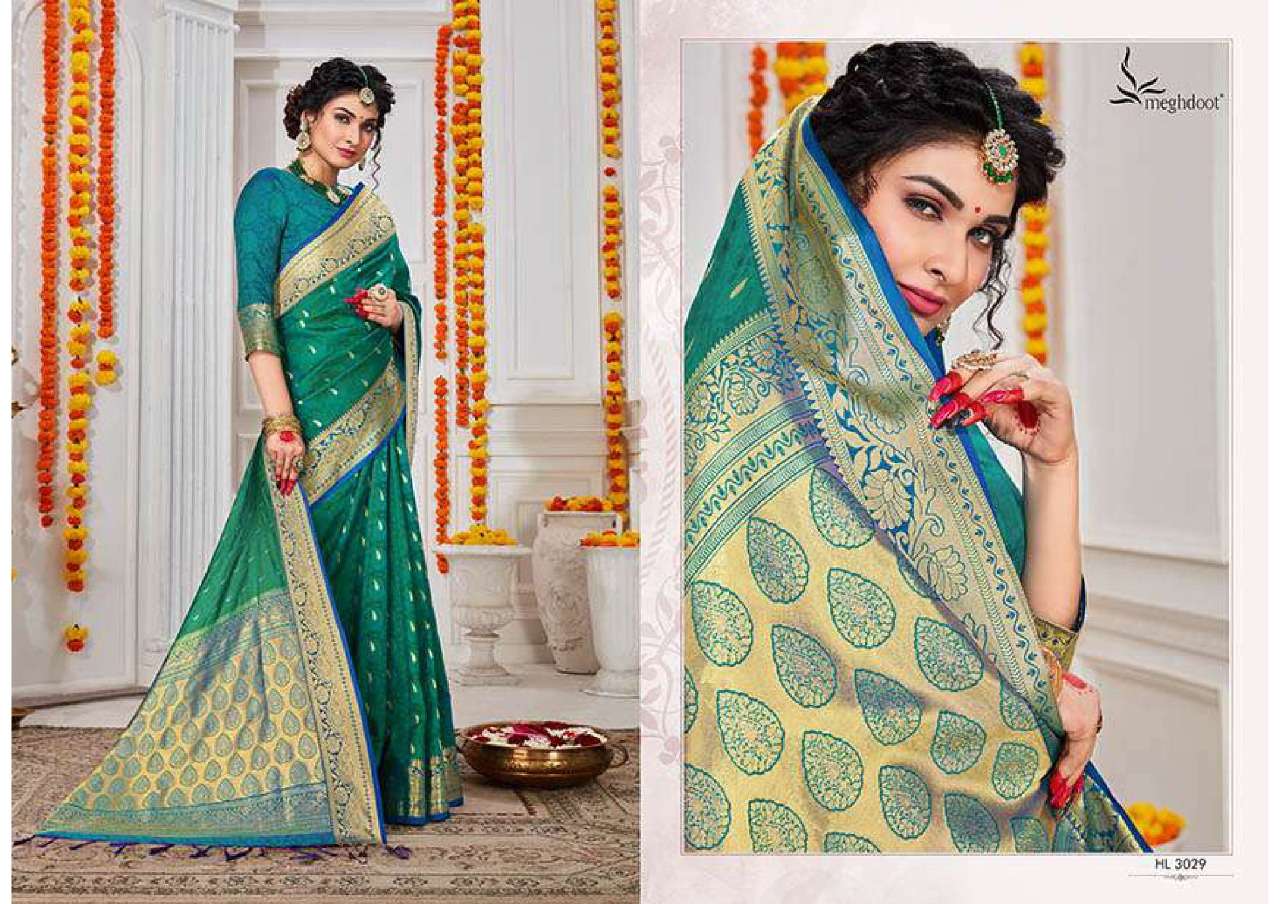 AHANA BY MEGHDOOT 3028 TO 3038 SERIES INDIAN TRADITIONAL WEAR COLLECTION BEAUTIFUL STYLISH FANCY COLORFUL PARTY WEAR & OCCASIONAL WEAR SOFT SILK SAREES AT WHOLESALE PRICE