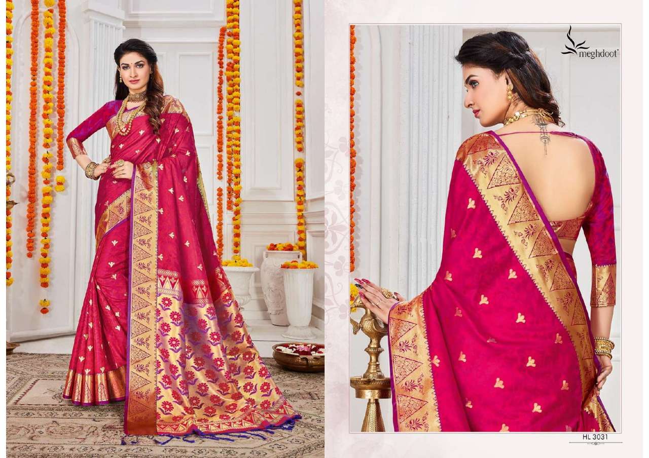 AHANA BY MEGHDOOT 3028 TO 3038 SERIES INDIAN TRADITIONAL WEAR COLLECTION BEAUTIFUL STYLISH FANCY COLORFUL PARTY WEAR & OCCASIONAL WEAR SOFT SILK SAREES AT WHOLESALE PRICE