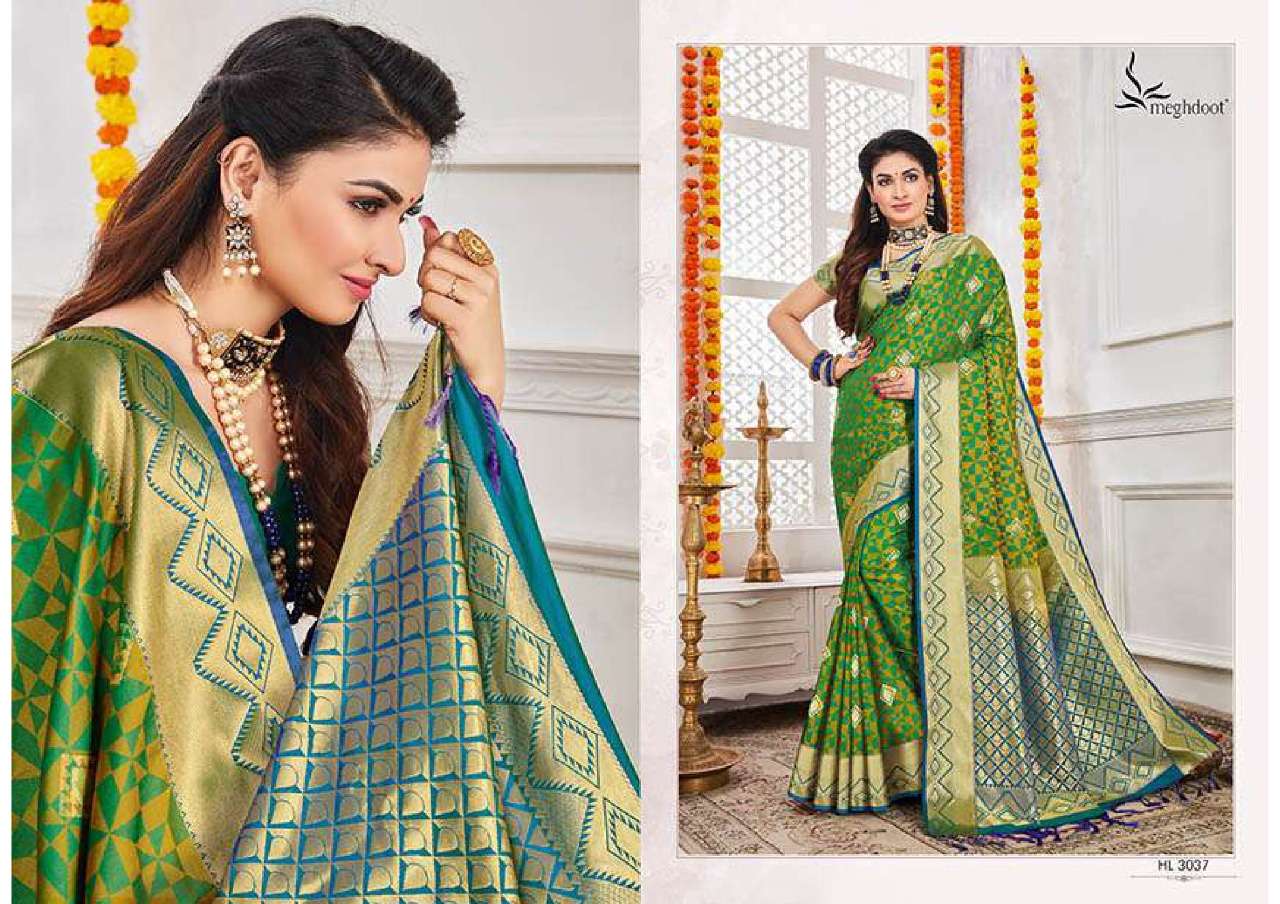 AHANA BY MEGHDOOT 3028 TO 3038 SERIES INDIAN TRADITIONAL WEAR COLLECTION BEAUTIFUL STYLISH FANCY COLORFUL PARTY WEAR & OCCASIONAL WEAR SOFT SILK SAREES AT WHOLESALE PRICE