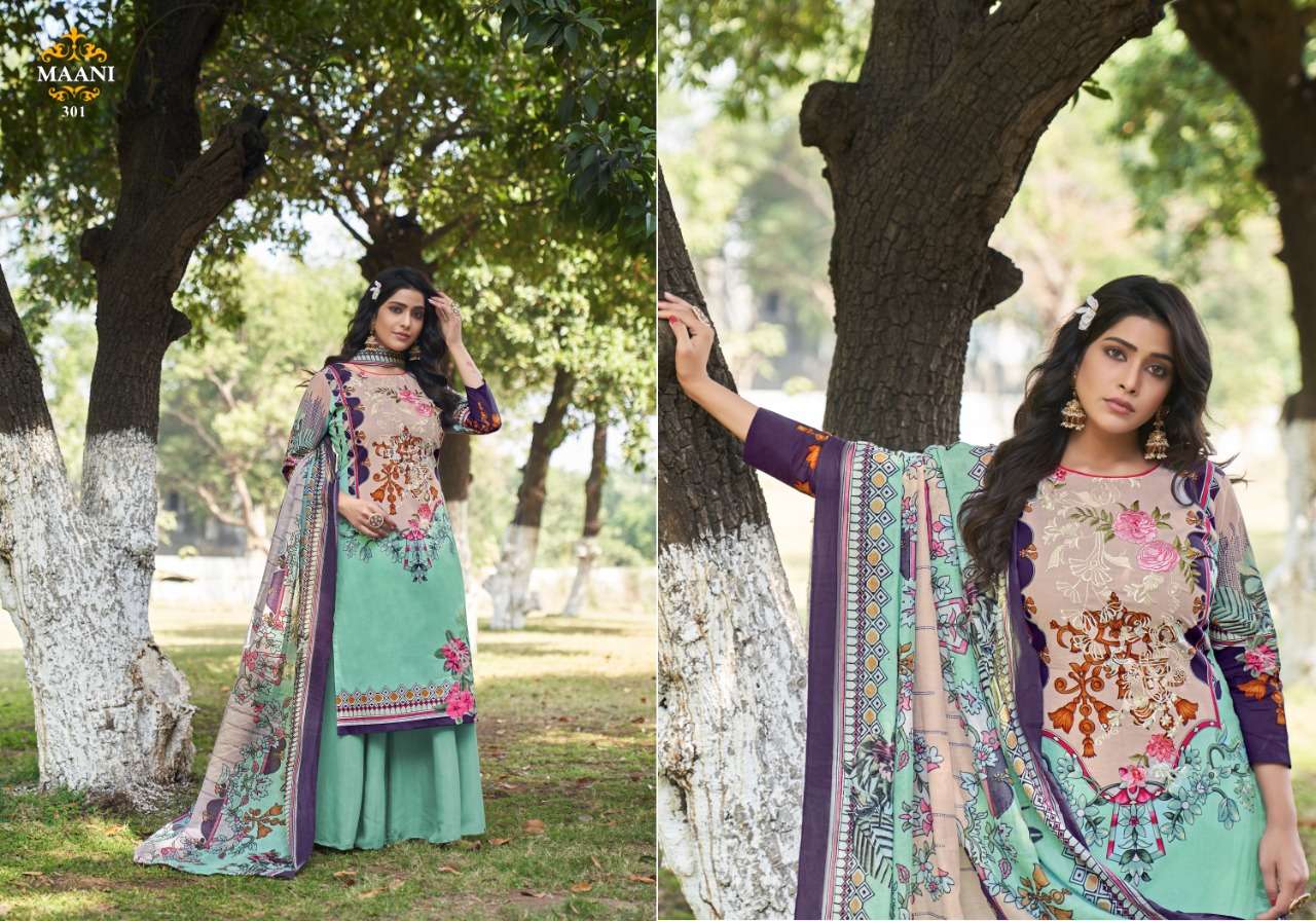 MAANI VOL-3 BY LAVINA 301 TO 306 SERIES BEAUTIFUL SUITS STYLISH FANCY COLORFUL PARTY WEAR & OCCASIONAL WEAR PURE COTTON EMBROIDERED DRESSES AT WHOLESALE PRICE