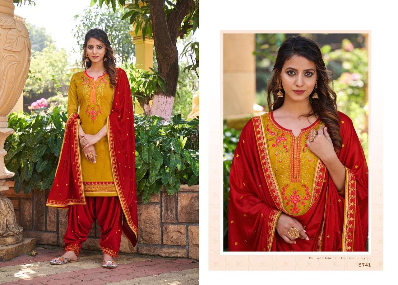 PATIALA HOUSE VOL-82 BY KESSI FABRICS 5741 TO 5748 SERIES BEAUTIFUL SUITS COLORFUL STYLISH FANCY CASUAL WEAR & ETHNIC WEAR JAM SILK WORK DRESSES AT WHOLESALE PRICE