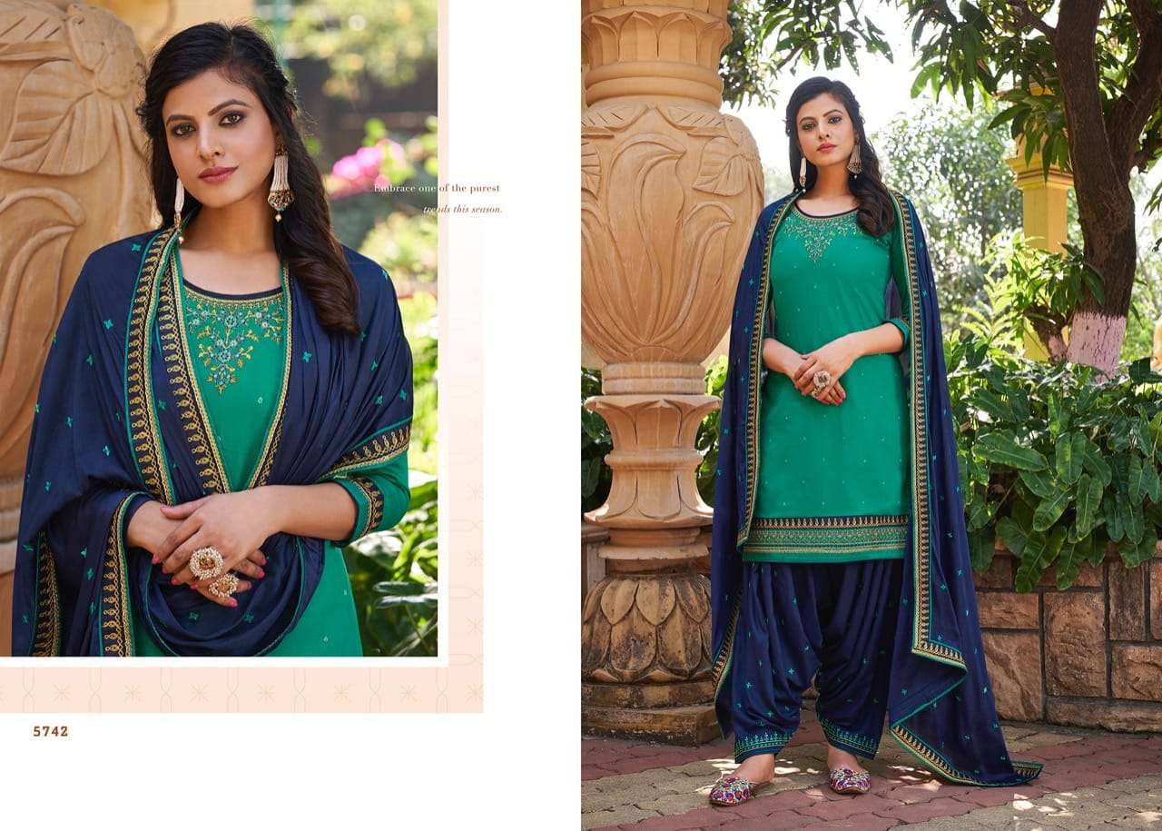 PATIALA HOUSE VOL-82 BY KESSI FABRICS 5741 TO 5748 SERIES BEAUTIFUL SUITS COLORFUL STYLISH FANCY CASUAL WEAR & ETHNIC WEAR JAM SILK WORK DRESSES AT WHOLESALE PRICE