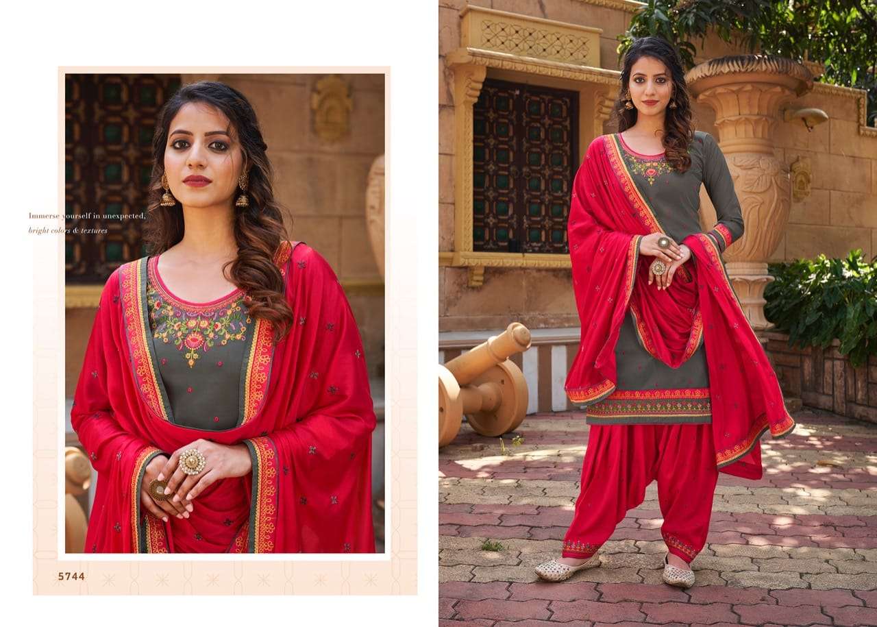 PATIALA HOUSE VOL-82 BY KESSI FABRICS 5741 TO 5748 SERIES BEAUTIFUL SUITS COLORFUL STYLISH FANCY CASUAL WEAR & ETHNIC WEAR JAM SILK WORK DRESSES AT WHOLESALE PRICE