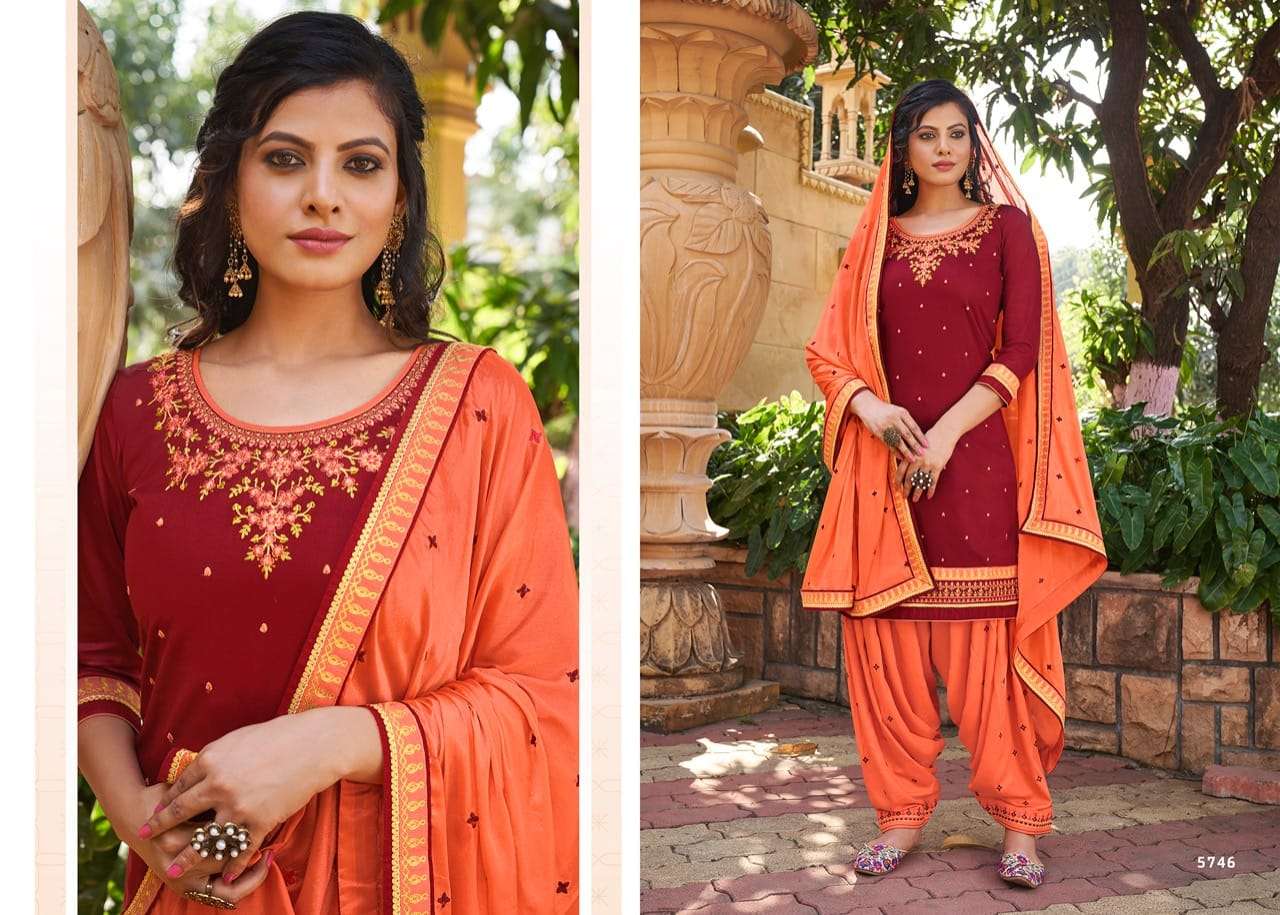 PATIALA HOUSE VOL-82 BY KESSI FABRICS 5741 TO 5748 SERIES BEAUTIFUL SUITS COLORFUL STYLISH FANCY CASUAL WEAR & ETHNIC WEAR JAM SILK WORK DRESSES AT WHOLESALE PRICE