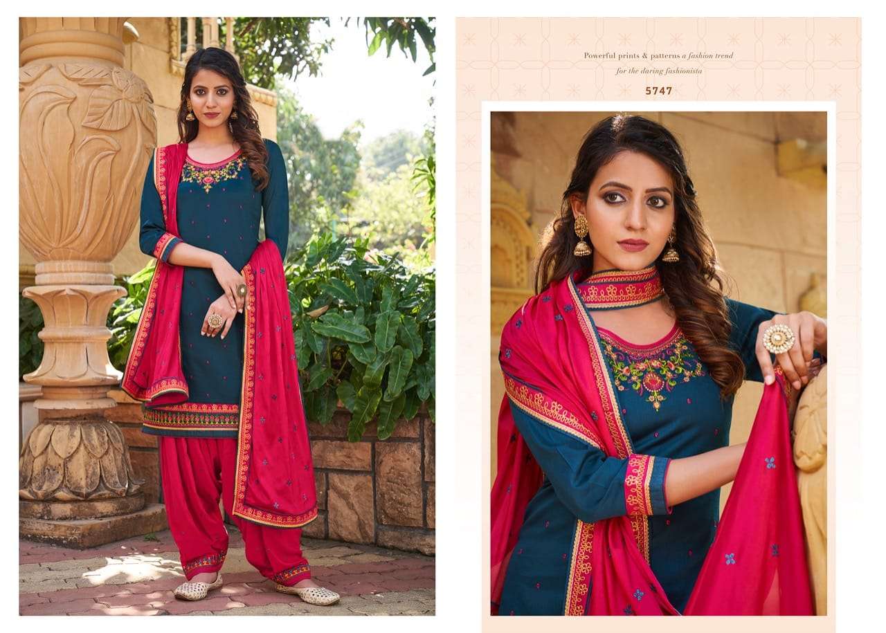 PATIALA HOUSE VOL-82 BY KESSI FABRICS 5741 TO 5748 SERIES BEAUTIFUL SUITS COLORFUL STYLISH FANCY CASUAL WEAR & ETHNIC WEAR JAM SILK WORK DRESSES AT WHOLESALE PRICE