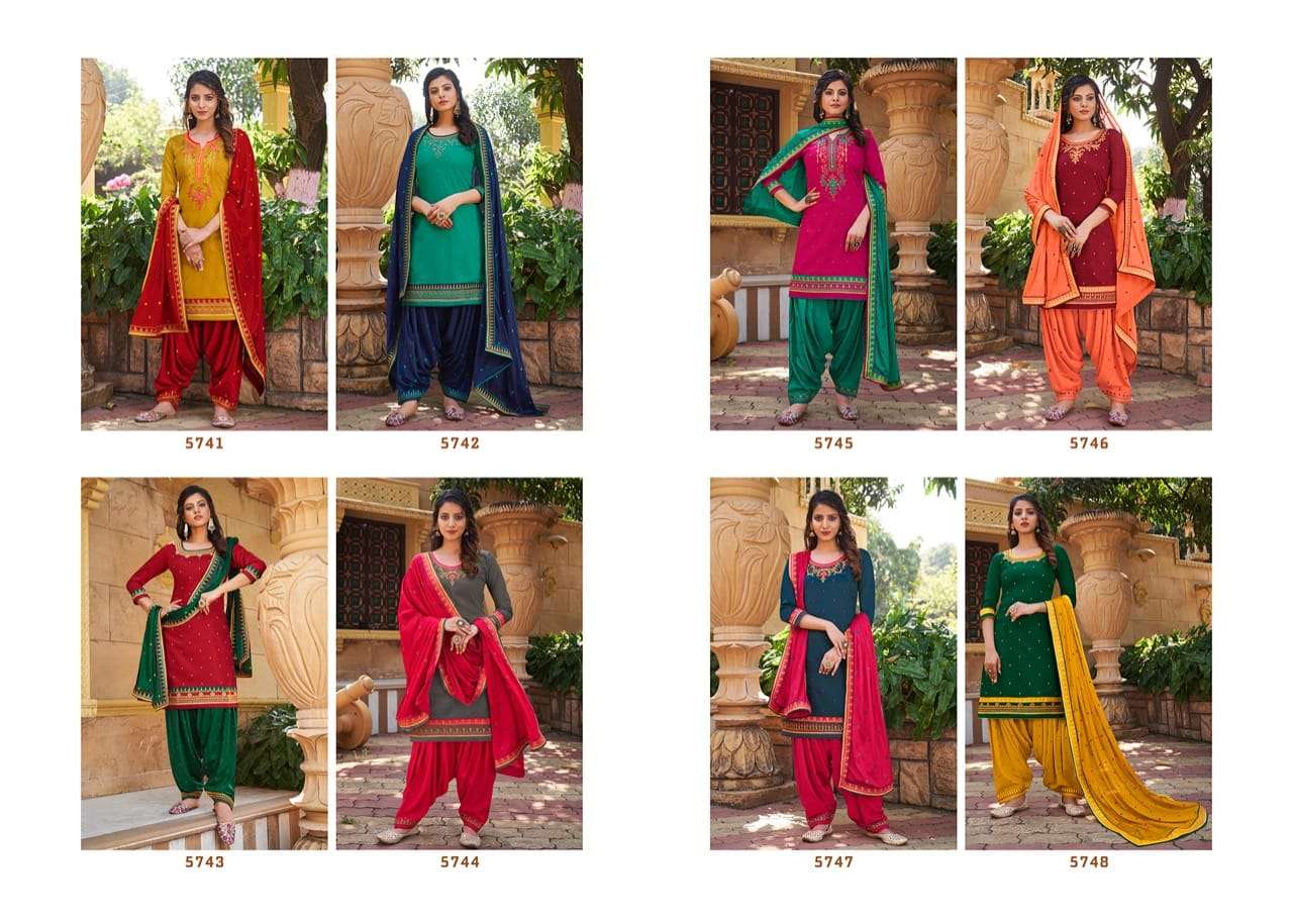 PATIALA HOUSE VOL-82 BY KESSI FABRICS 5741 TO 5748 SERIES BEAUTIFUL SUITS COLORFUL STYLISH FANCY CASUAL WEAR & ETHNIC WEAR JAM SILK WORK DRESSES AT WHOLESALE PRICE