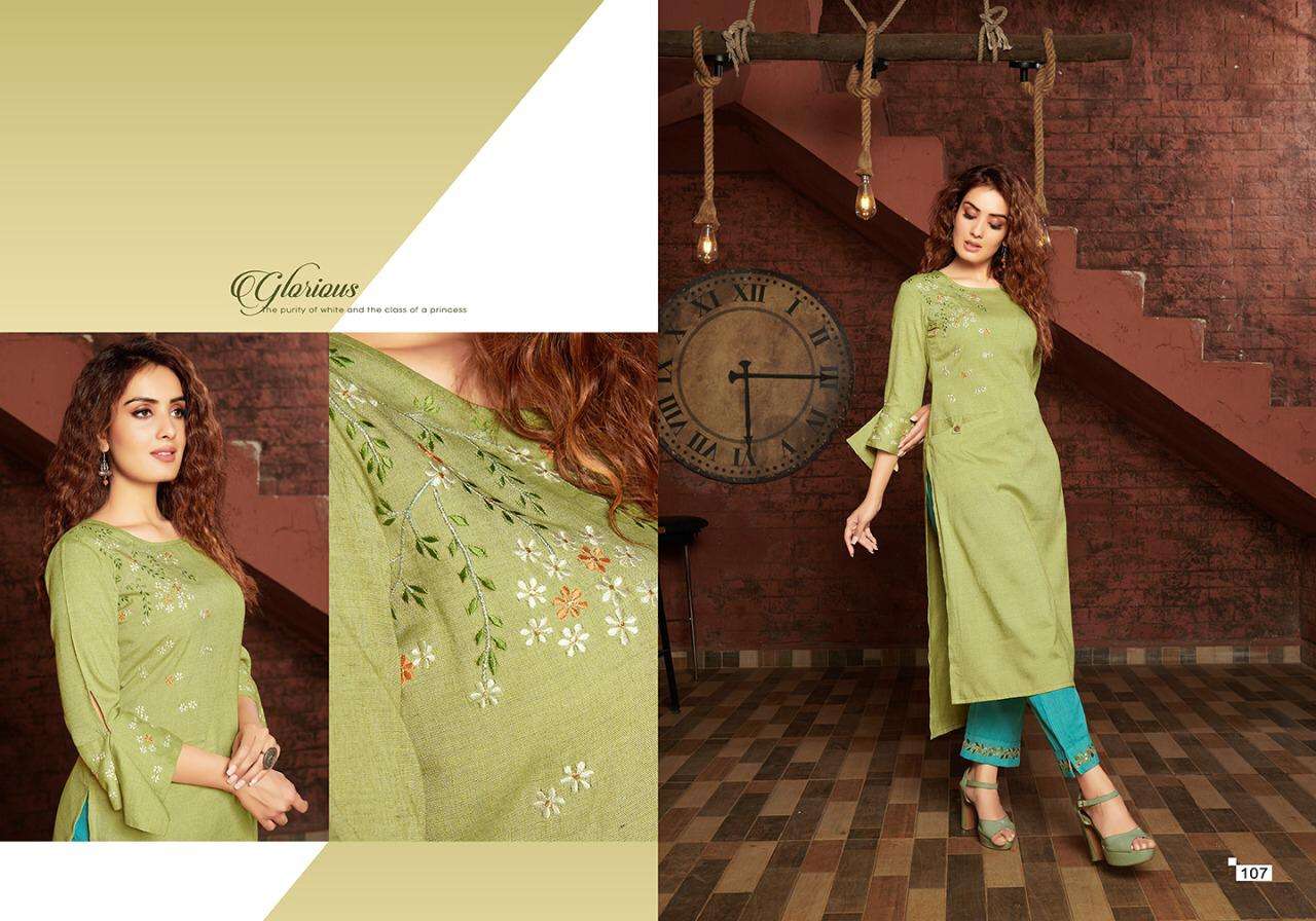 COLOURS BY VIVILS PRINTS 101 TO 107 SERIES DESIGNER STYLISH FANCY COLORFUL BEAUTIFUL PARTY WEAR & ETHNIC WEAR COLLECTION PURE COTTON KURTIS WITH BOTTOM AT WHOLESALE PRICE