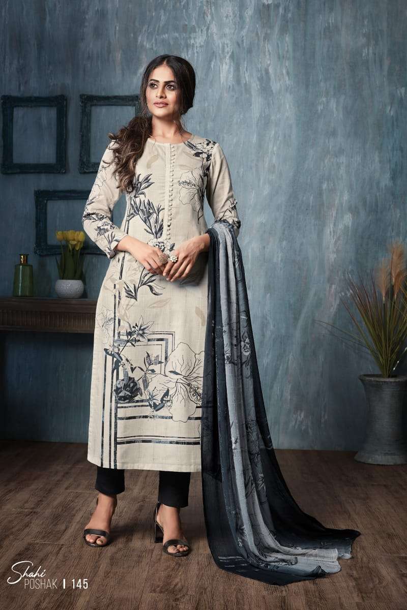 SHAHI POSHAK BY SAHIBA FABRICS BEAUTIFUL SUITS COLORFUL STYLISH FANCY CASUAL WEAR & ETHNIC WEAR COTTON SATIN PRINT WITH MIRROR WORK DRESSES AT WHOLESALE PRICE