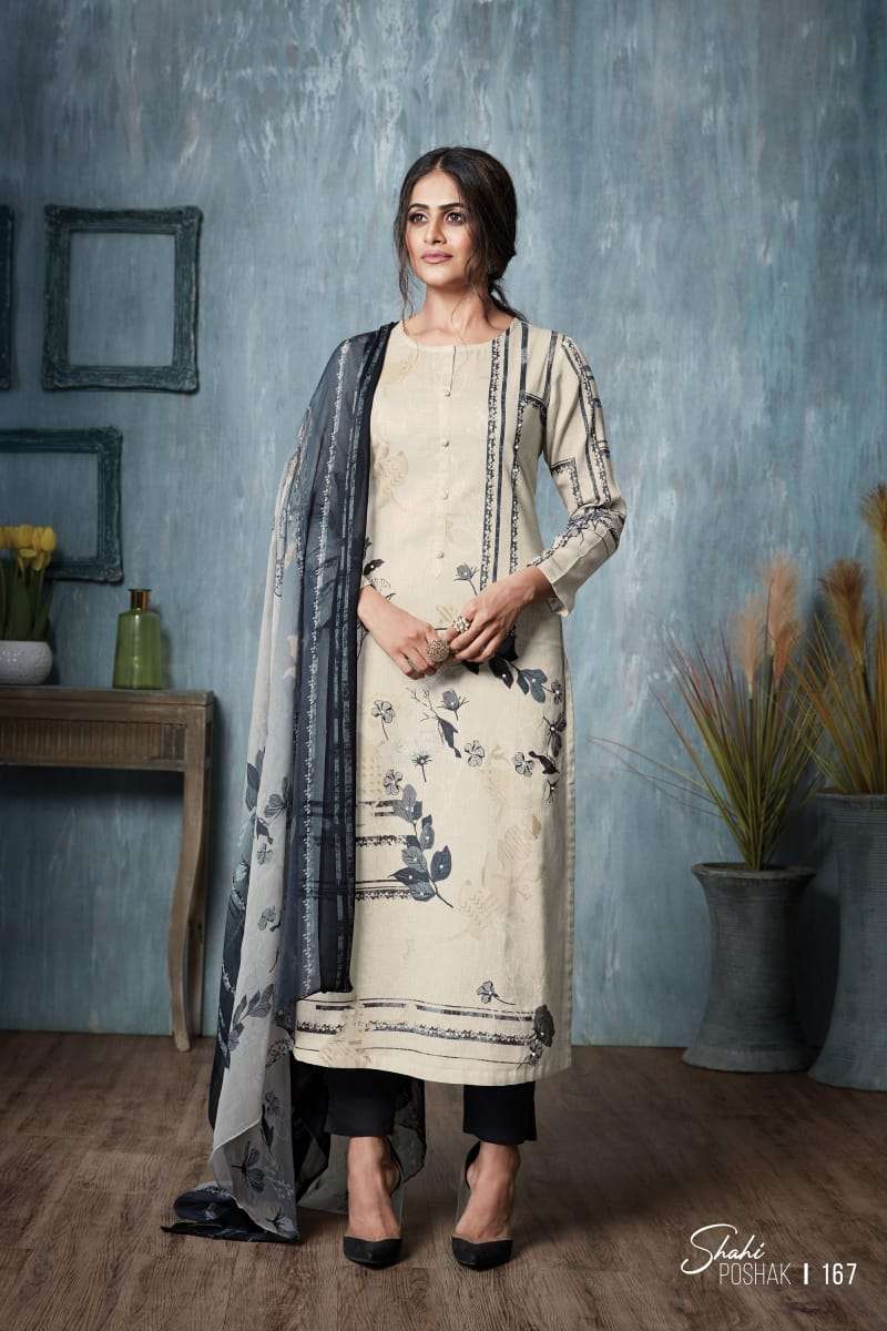 SHAHI POSHAK BY SAHIBA FABRICS BEAUTIFUL SUITS COLORFUL STYLISH FANCY CASUAL WEAR & ETHNIC WEAR COTTON SATIN PRINT WITH MIRROR WORK DRESSES AT WHOLESALE PRICE