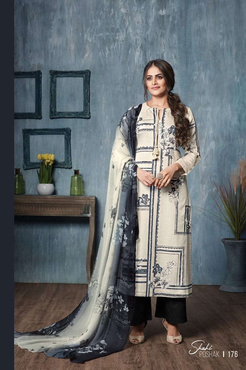 SHAHI POSHAK BY SAHIBA FABRICS BEAUTIFUL SUITS COLORFUL STYLISH FANCY CASUAL WEAR & ETHNIC WEAR COTTON SATIN PRINT WITH MIRROR WORK DRESSES AT WHOLESALE PRICE
