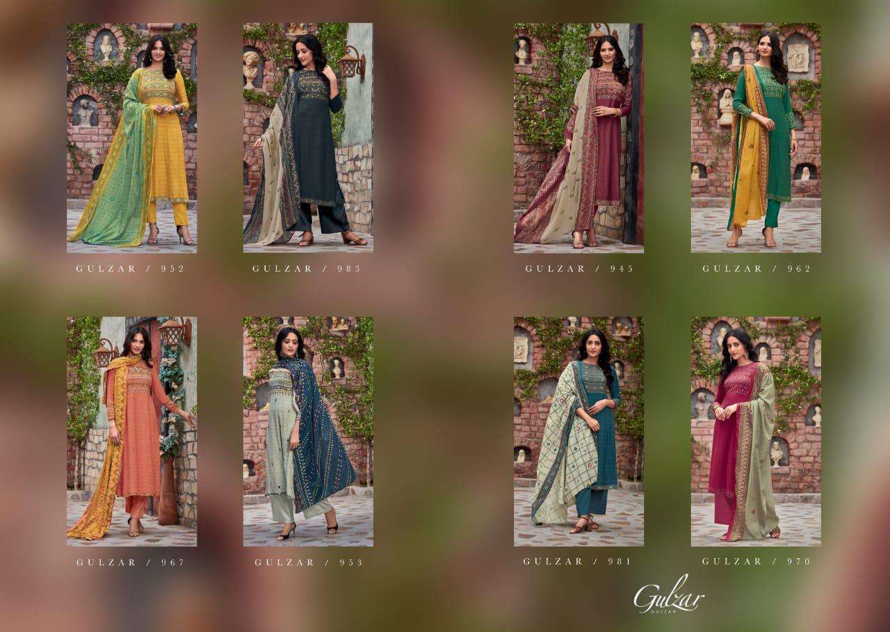 GULZAR BY S-NIRUKTH BEAUTIFUL SUITS COLORFUL STYLISH FANCY CASUAL WEAR & ETHNIC WEAR COTTON SATIN PRINT WITH WORK DRESSES AT WHOLESALE PRICE