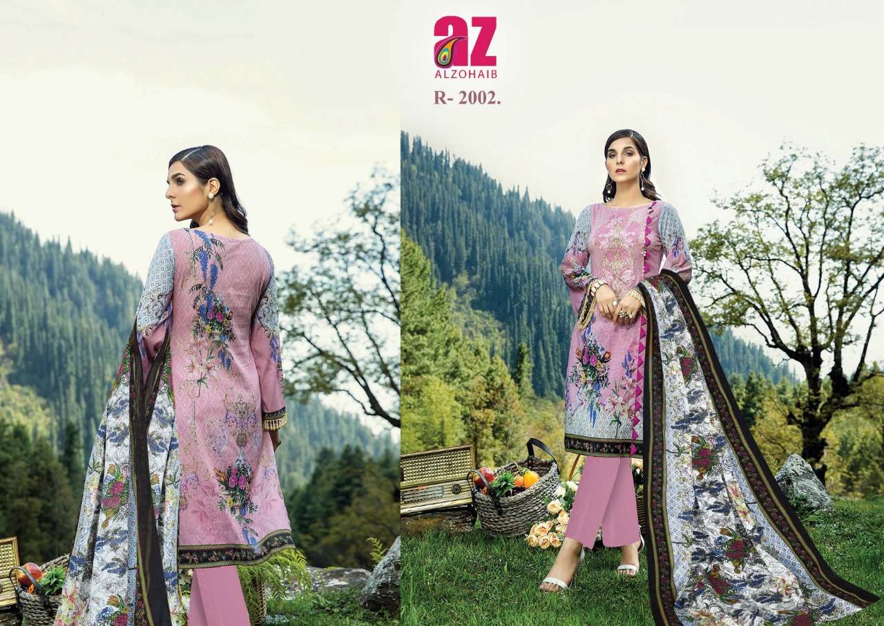 ROOHI VOL-2 BY ALZOHAIB 2001 TO 2010 SERIES BEAUTIFUL STYLISH SHARARA SUITS FANCY COLORFUL CASUAL WEAR & ETHNIC WEAR & READY TO WEAR HEAVY COTTON PRINTED DRESSES AT WHOLESALE PRICE