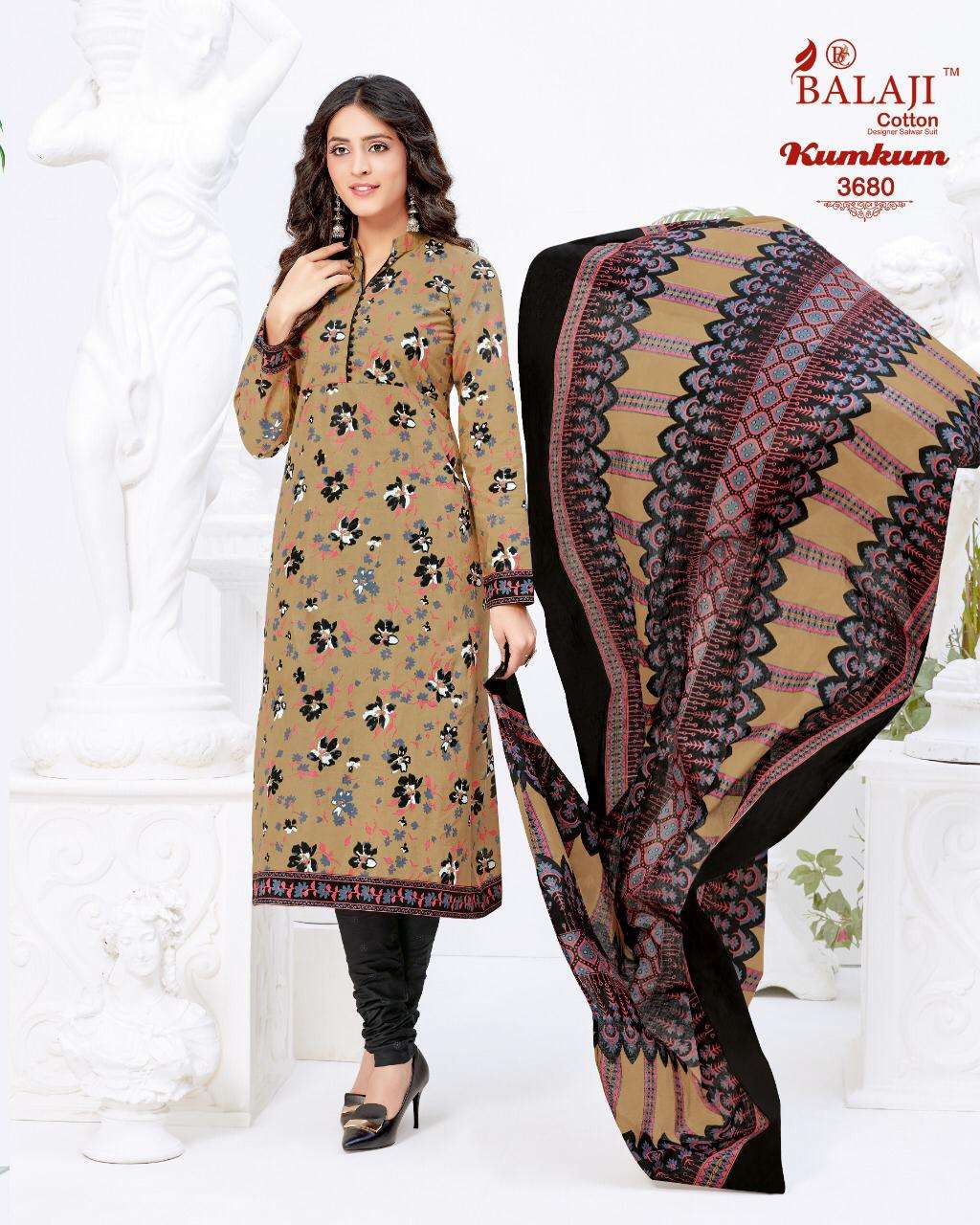KUMKUM VOL-24 BY BALAJI COTTON 3871 TO 3890 SERIES BEAUTIFUL STYLISH SHARARA SUITS FANCY COLORFUL CASUAL WEAR & ETHNIC WEAR & READY TO WEAR HEAVY COTTON PRINTED DRESSES AT WHOLESALE PRICE