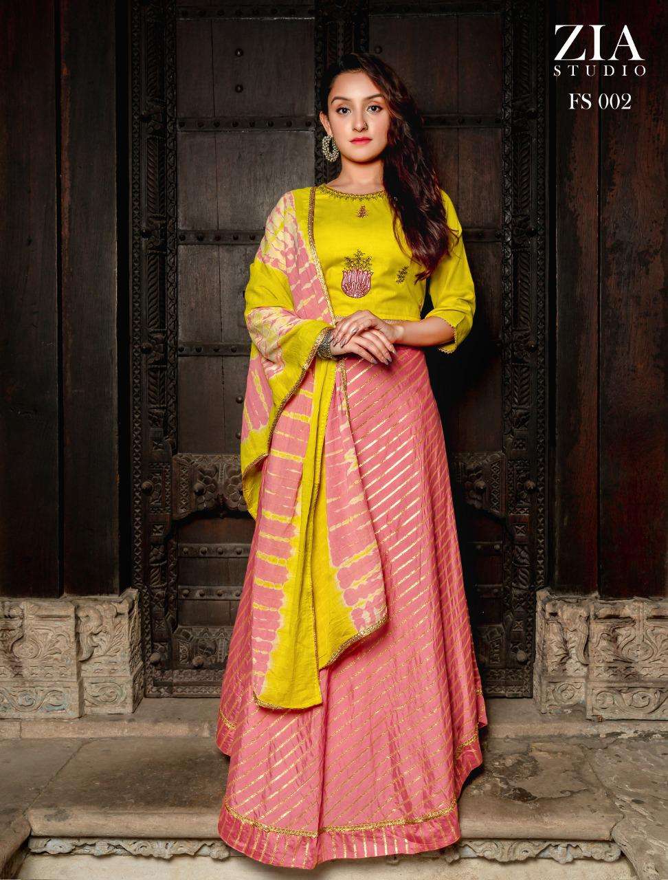 FIVE STAR BY ZIA STUDIO 001 TO 005 SERIES DESIGNER STYLISH FANCY COLORFUL BEAUTIFUL PARTY WEAR & ETHNIC WEAR COLLECTION CHANDERI SILK KURTIS AT WHOLESALE PRICE