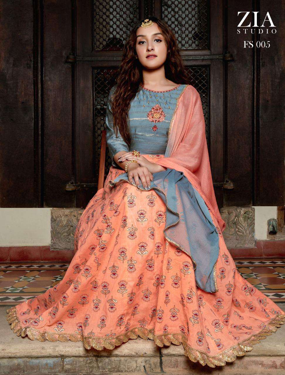 FIVE STAR BY ZIA STUDIO 001 TO 005 SERIES DESIGNER STYLISH FANCY COLORFUL BEAUTIFUL PARTY WEAR & ETHNIC WEAR COLLECTION CHANDERI SILK KURTIS AT WHOLESALE PRICE