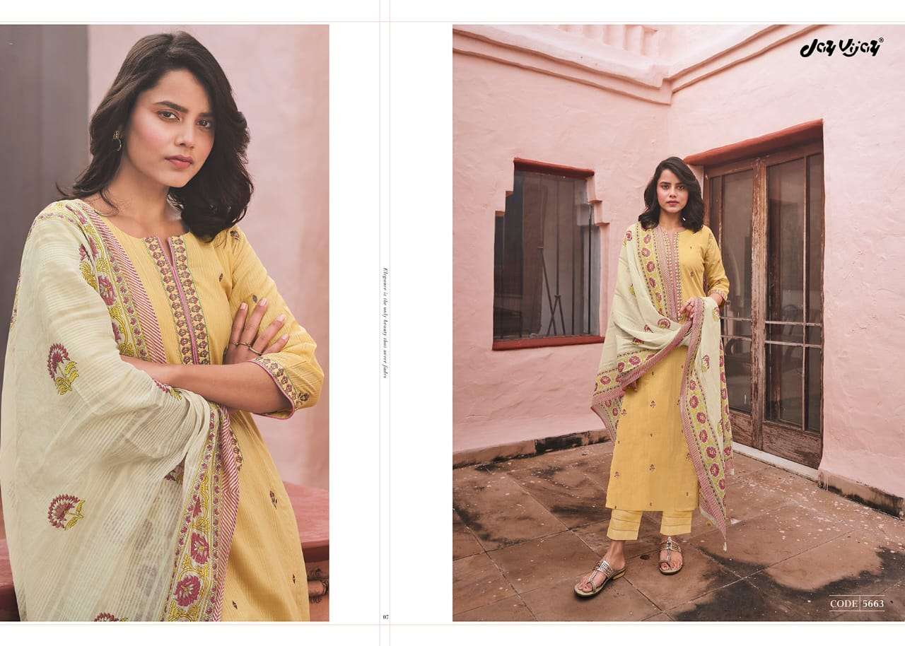 SUMMER RAGE BY JAY VIJAY PRINTS 5661 TO 5670 SERIES BEAUTIFUL SUITS COLORFUL STYLISH FANCY CASUAL WEAR & ETHNIC WEAR PURE COTTON EMBROIDERED DRESSES AT WHOLESALE PRICE