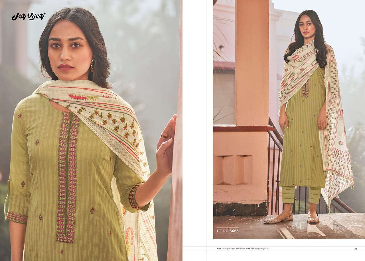SUMMER RAGE BY JAY VIJAY PRINTS 5661 TO 5670 SERIES BEAUTIFUL SUITS COLORFUL STYLISH FANCY CASUAL WEAR & ETHNIC WEAR PURE COTTON EMBROIDERED DRESSES AT WHOLESALE PRICE