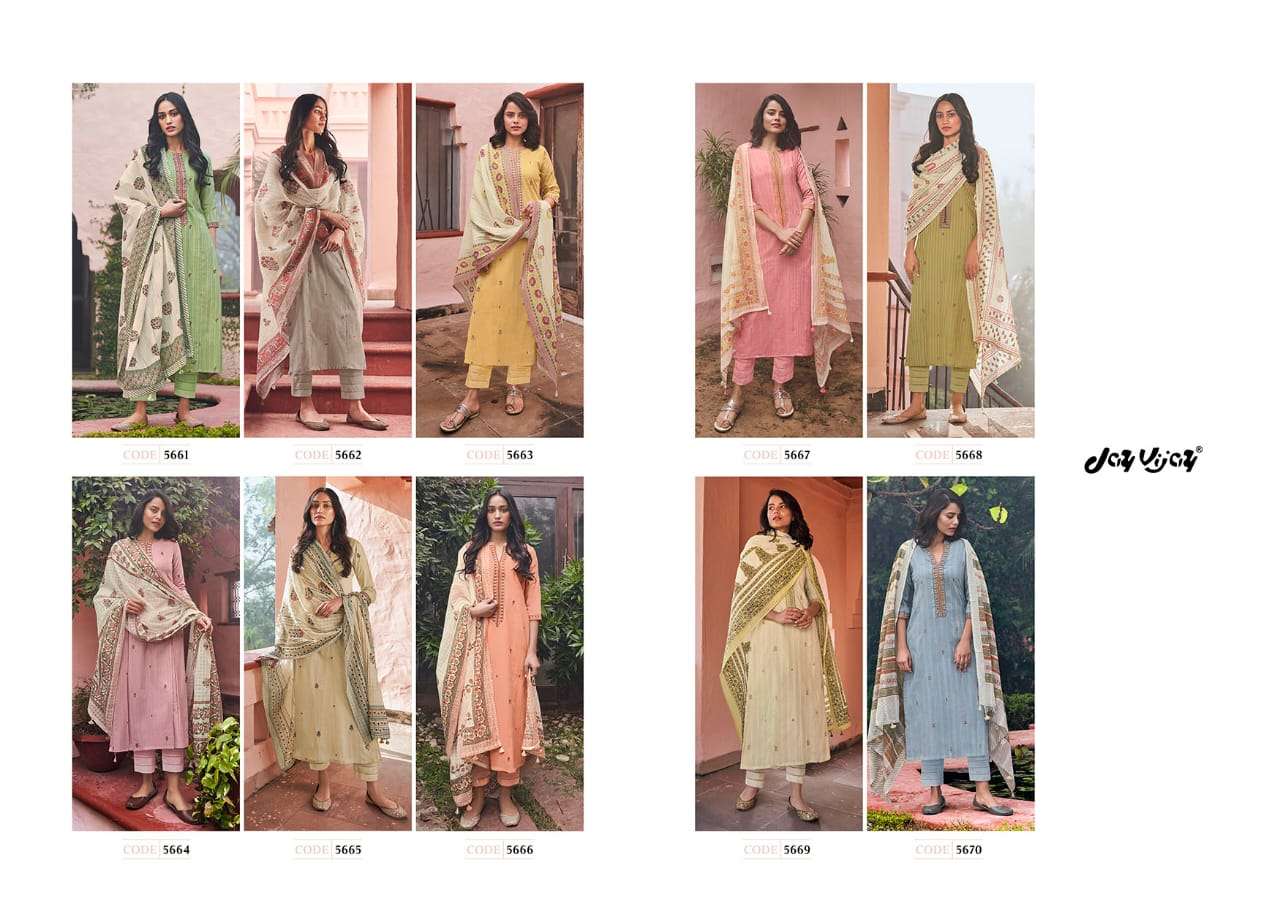 SUMMER RAGE BY JAY VIJAY PRINTS 5661 TO 5670 SERIES BEAUTIFUL SUITS COLORFUL STYLISH FANCY CASUAL WEAR & ETHNIC WEAR PURE COTTON EMBROIDERED DRESSES AT WHOLESALE PRICE