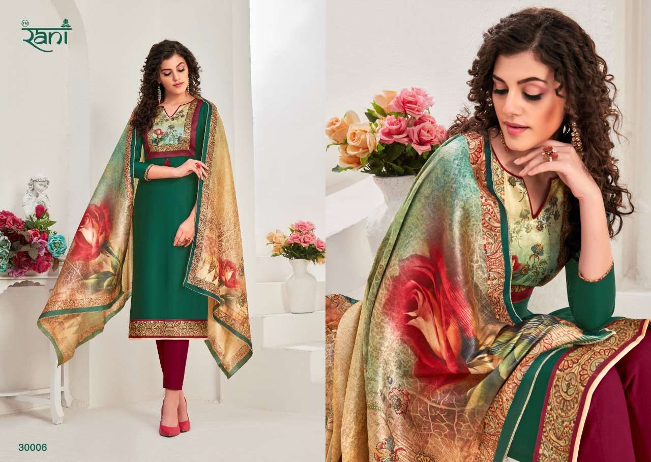 SPANISH VOL-10 BY RANI FASHION 30001 TO 30010 SERIES BEAUTIFUL STYLISH SHARARA SUITS FANCY COLORFUL CASUAL WEAR & ETHNIC WEAR & READY TO WEAR COTTON SATIN PRINTED DRESSES AT WHOLESALE PRICE