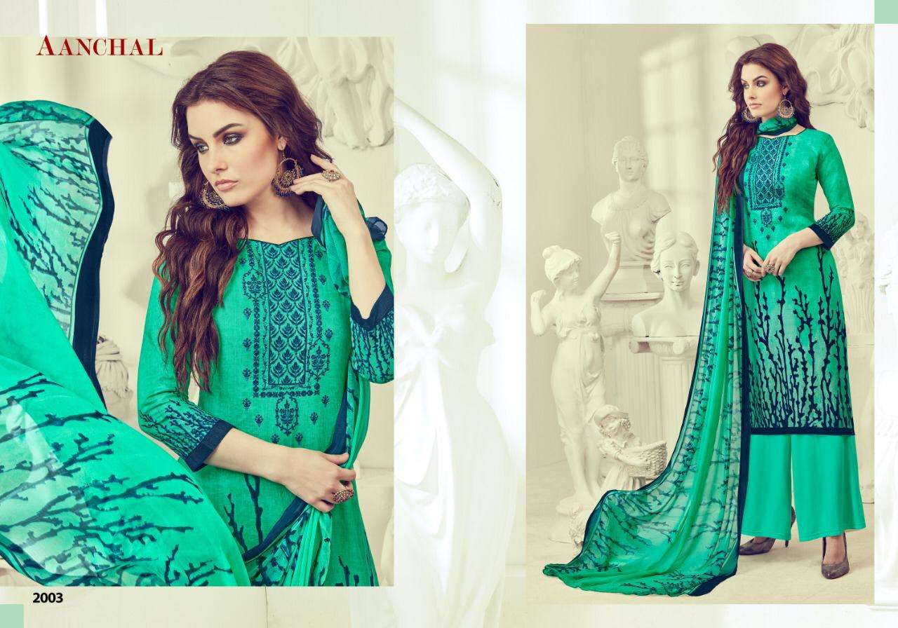 MASTANI VOL-2 BY AANCHAL 2001 TO 2008 SERIES BEAUTIFUL STYLISH SHARARA SUITS FANCY COLORFUL CASUAL WEAR & ETHNIC WEAR & READY TO WEAR CAMBRIC COTTON PRINT WITH EMBROIDERY DRESSES AT WHOLESALE PRICE