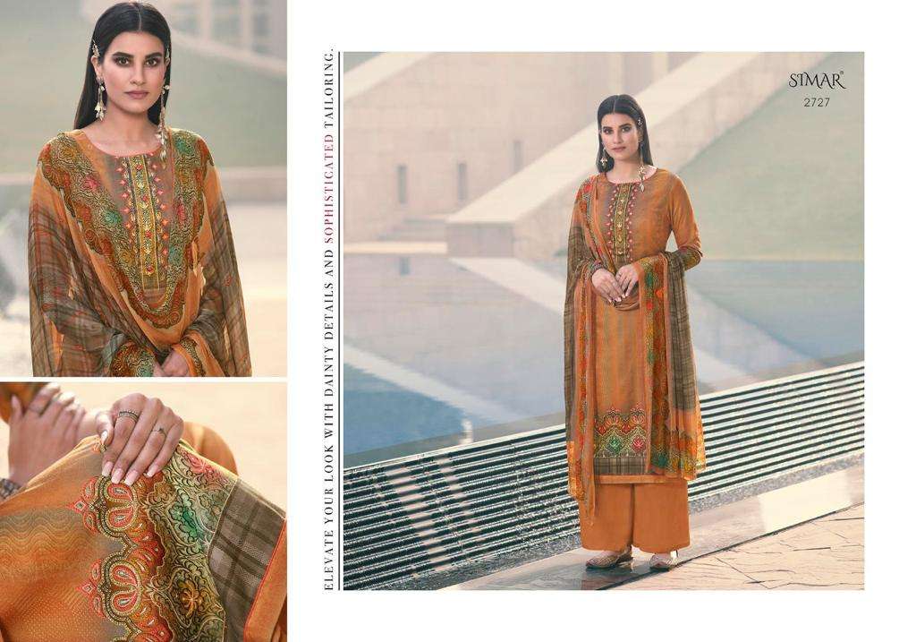 ELA BY GLOSSY 2727 TO 2734 SERIES BEAUTIFUL SUITS COLORFUL STYLISH FANCY CASUAL WEAR & ETHNIC WEAR PURE JAM SATIN DIGITAL PRINT WITH EMBROIDERY WORK DRESSES AT WHOLESALE PRICE