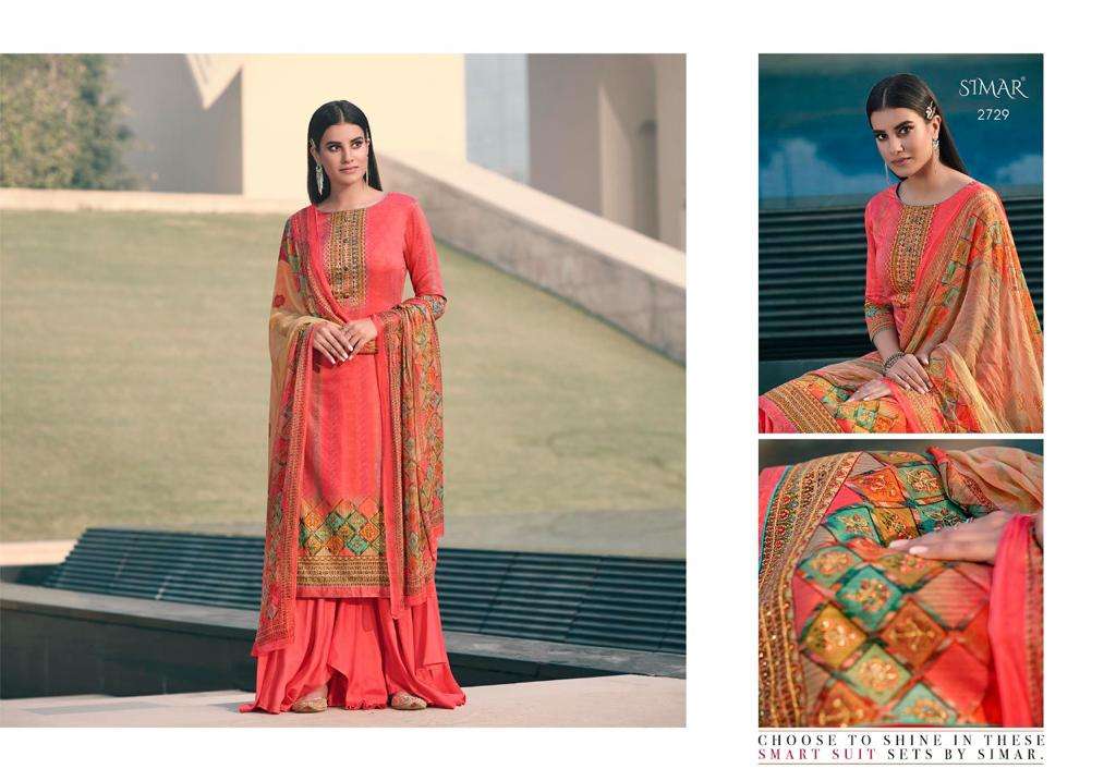 ELA BY GLOSSY 2727 TO 2734 SERIES BEAUTIFUL SUITS COLORFUL STYLISH FANCY CASUAL WEAR & ETHNIC WEAR PURE JAM SATIN DIGITAL PRINT WITH EMBROIDERY WORK DRESSES AT WHOLESALE PRICE