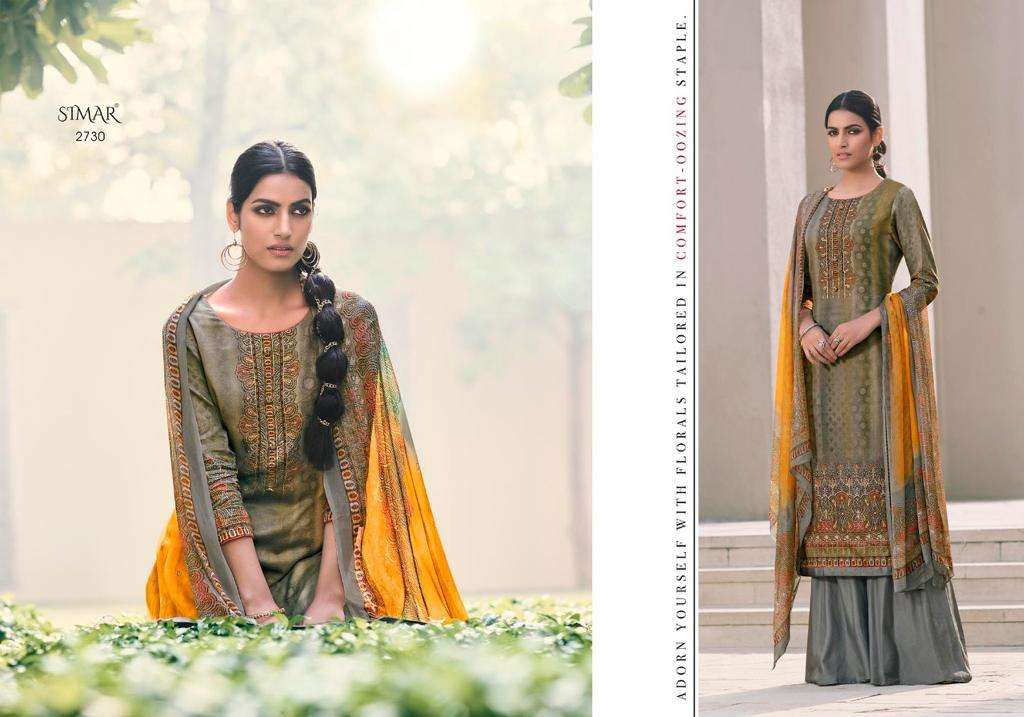 ELA BY GLOSSY 2727 TO 2734 SERIES BEAUTIFUL SUITS COLORFUL STYLISH FANCY CASUAL WEAR & ETHNIC WEAR PURE JAM SATIN DIGITAL PRINT WITH EMBROIDERY WORK DRESSES AT WHOLESALE PRICE